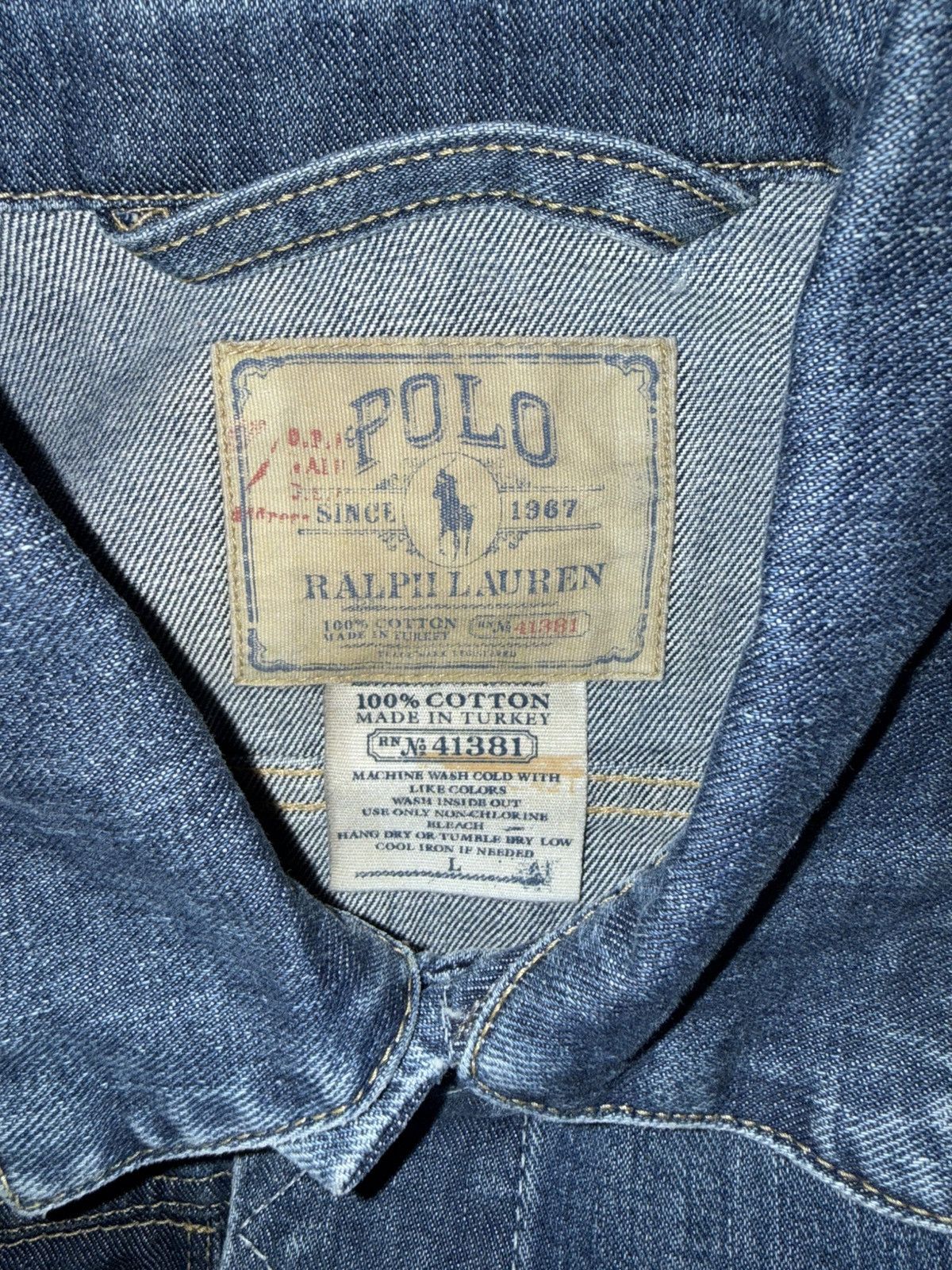 Polo Ralph Lauren Polo Ralph Lauren Denim Trucker Jacket – Faded Indigo Size US L / EU 52-54 / 3 - 3 Thumbnail