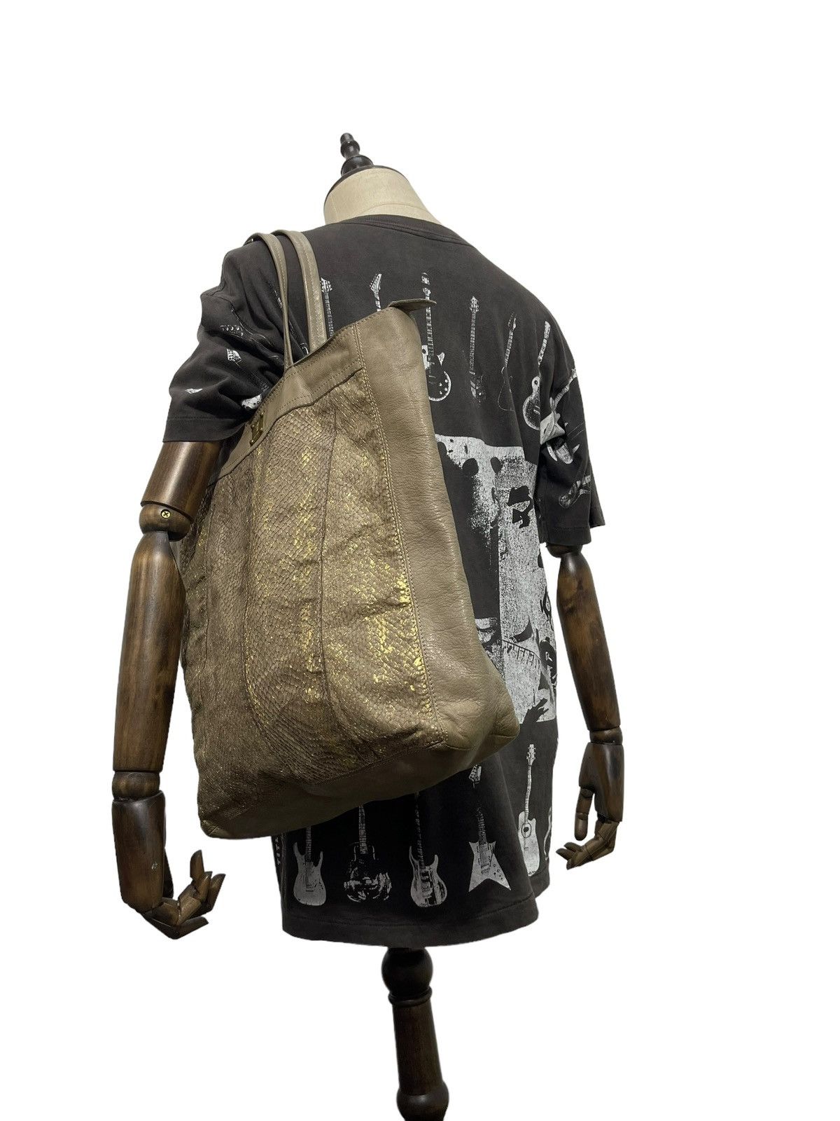 Genuine Leather Full Leather Sissi Rossi Italy Python Tote Bag 3🟩 Size ONE SIZE - 2 Thumbnail