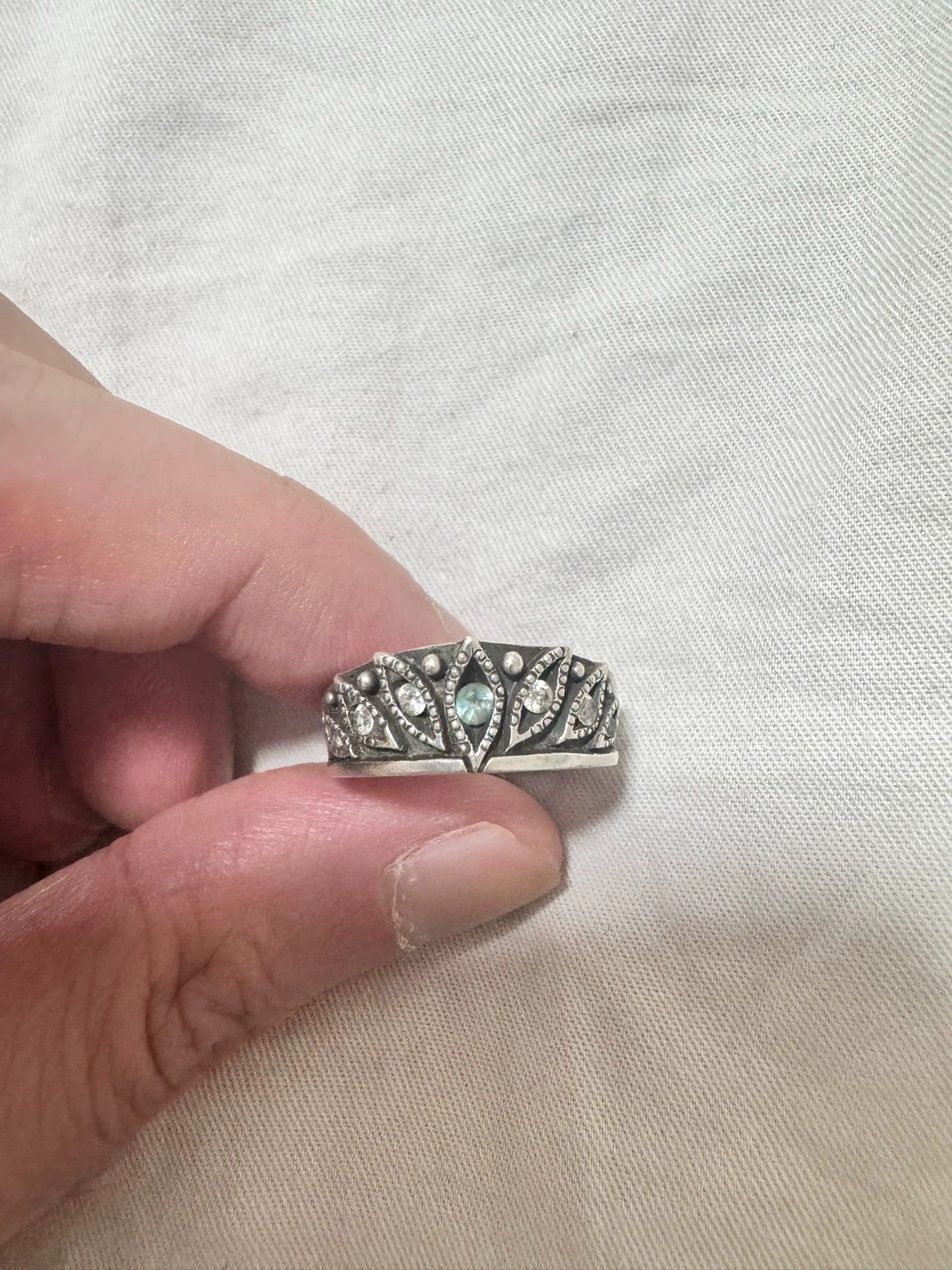 Other BIG BLACK MARIA 925 Silver Light Blue Topaz Zircon Ring Size ONE SIZE - 1 Thumbnail