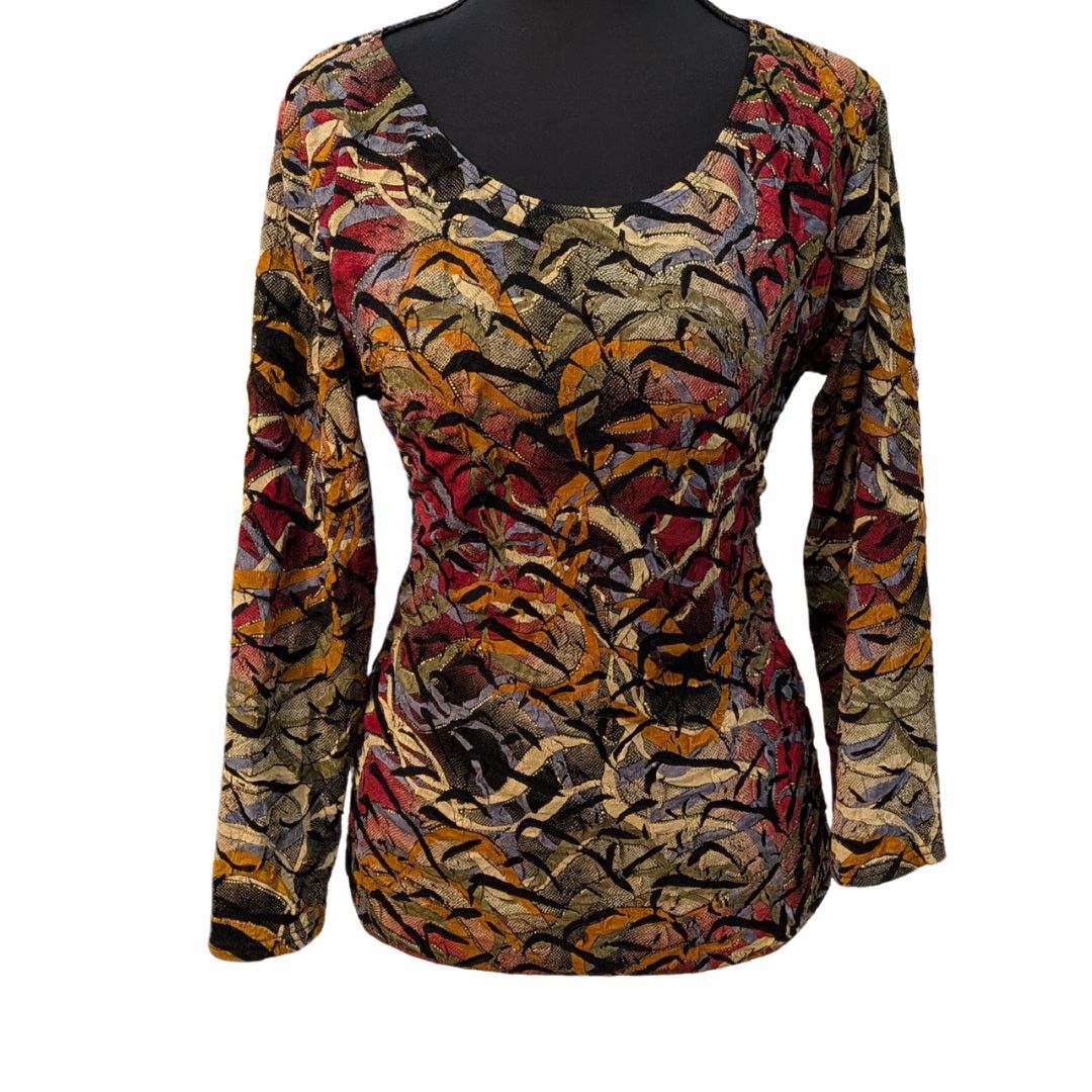 Vintage Vintage Y2K Fitted 3/4 Sleeve Blouse | Women's M | G Wheels Size M / US 6-8 / IT 42-44 - 1 Thumbnail