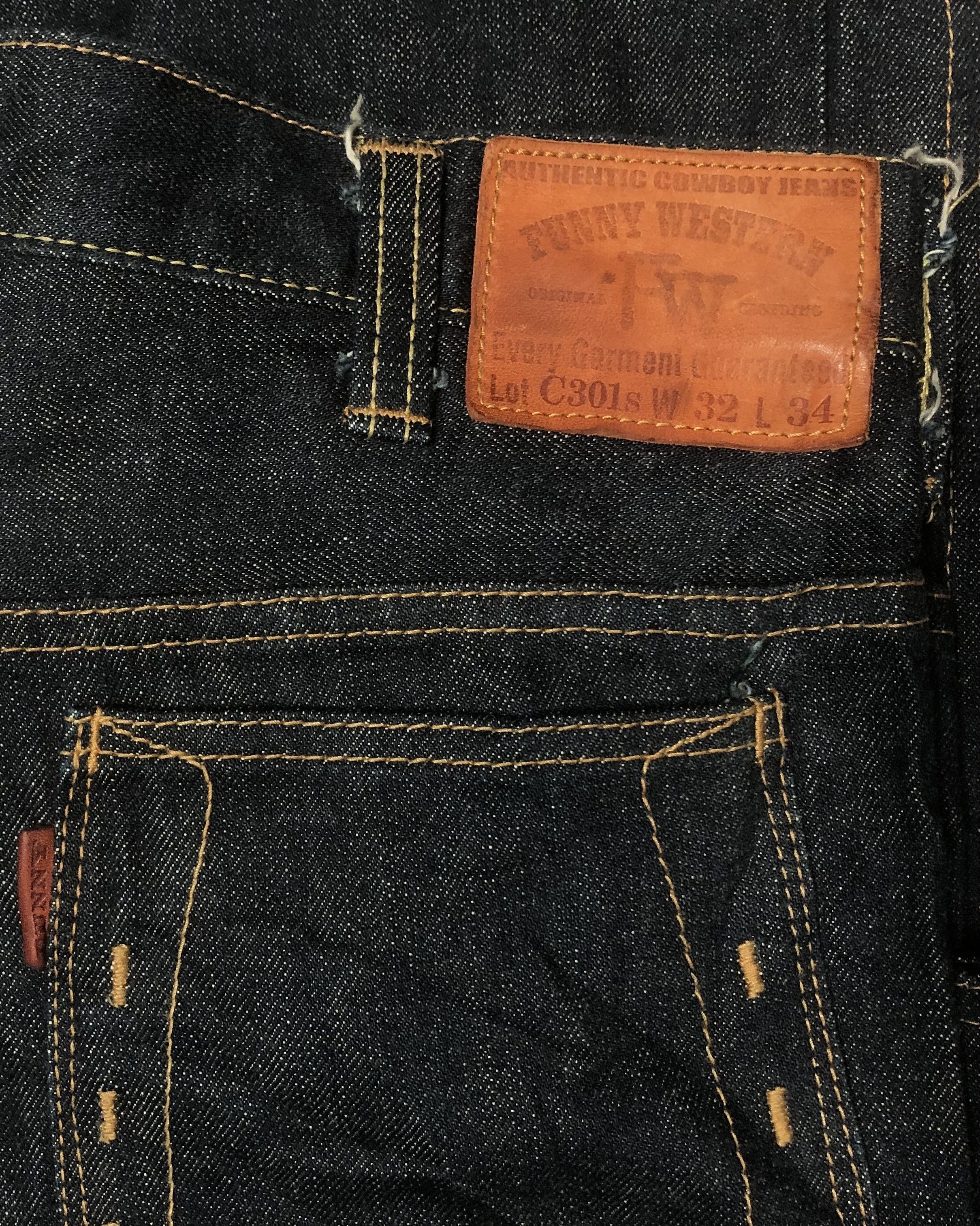Japanese Brand FUNNY WESTERN Lot. C301s Heavyweight Cowboy Jeans Size US 32 / EU 48 - 5 Thumbnail