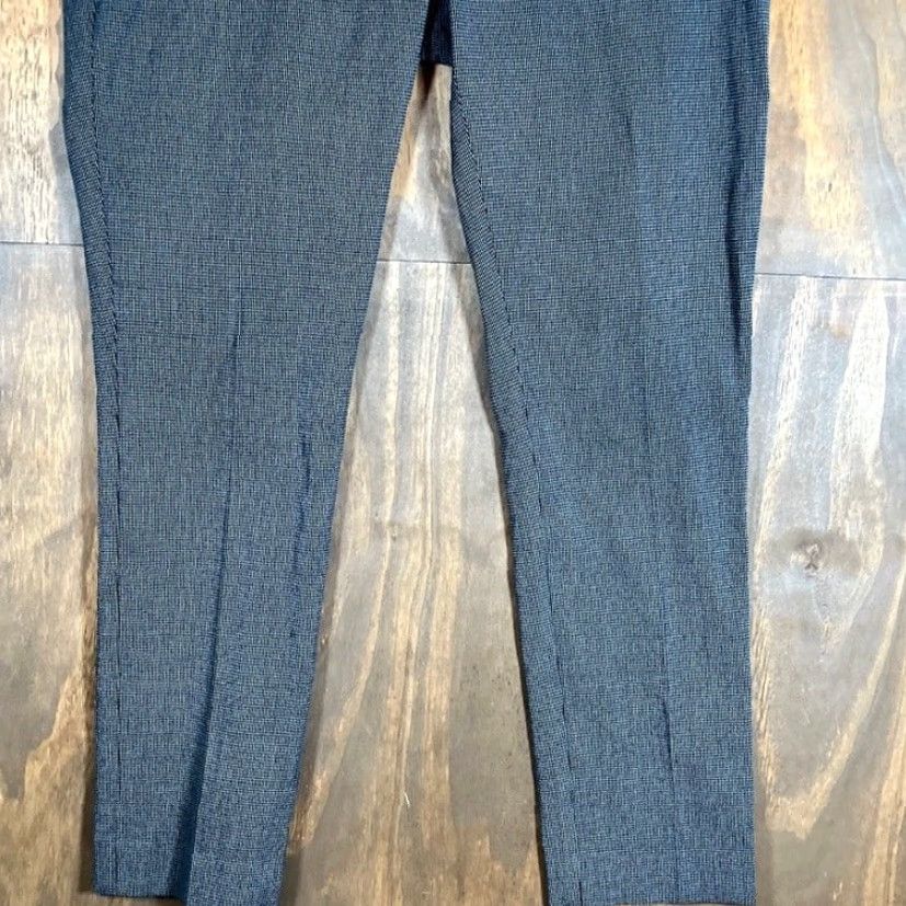 Ann Taylor VINTAGE Ann Taylor LOFT Womens Pants Black White Original Straight Stretch 10 Size 24" / US 00 / IT 34 - 3 Thumbnail