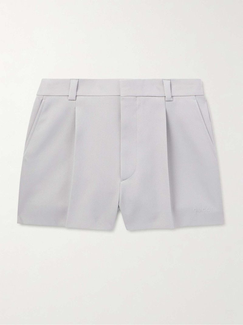 Gucci o1loc1c1125 819269 Straight Leg Pleated Wool Barathea Short Size US 34 / EU 50 - 1 Thumbnail