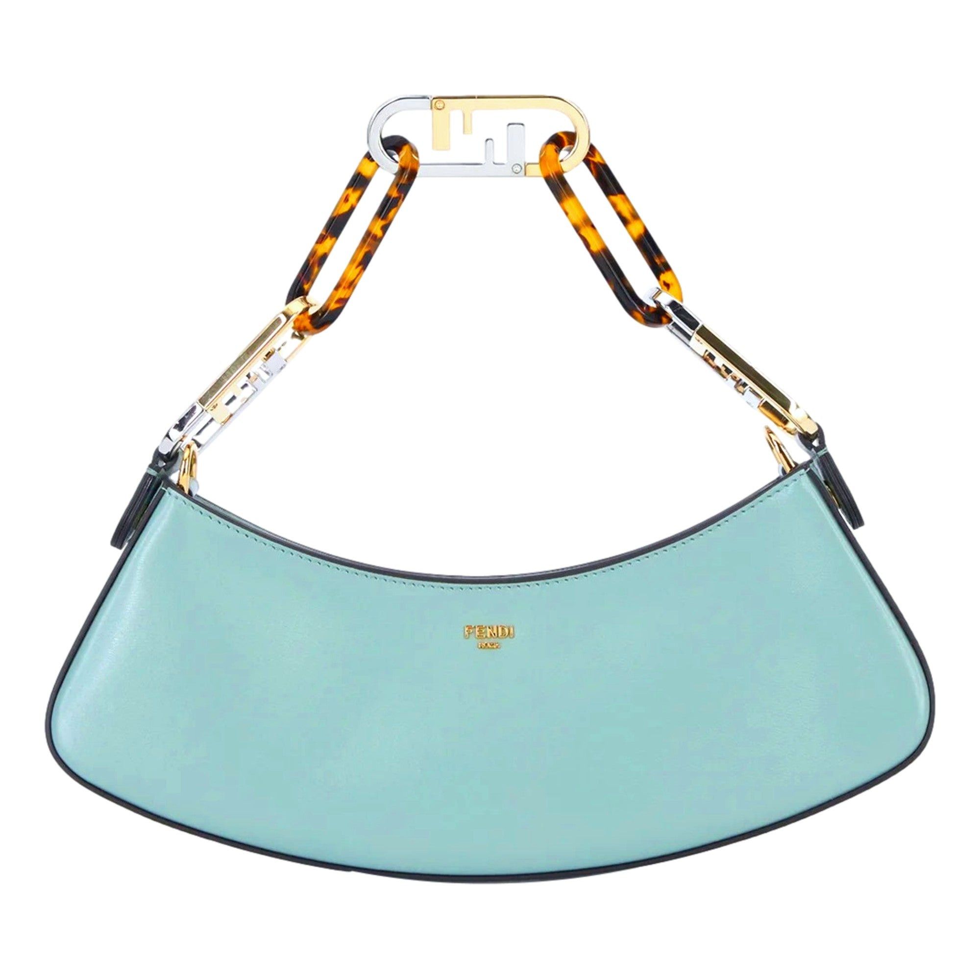 image of NWT Fendi O'lock Swing Tiffany Blue Calf Leather Small Hobo Shoulder Bag, Women's