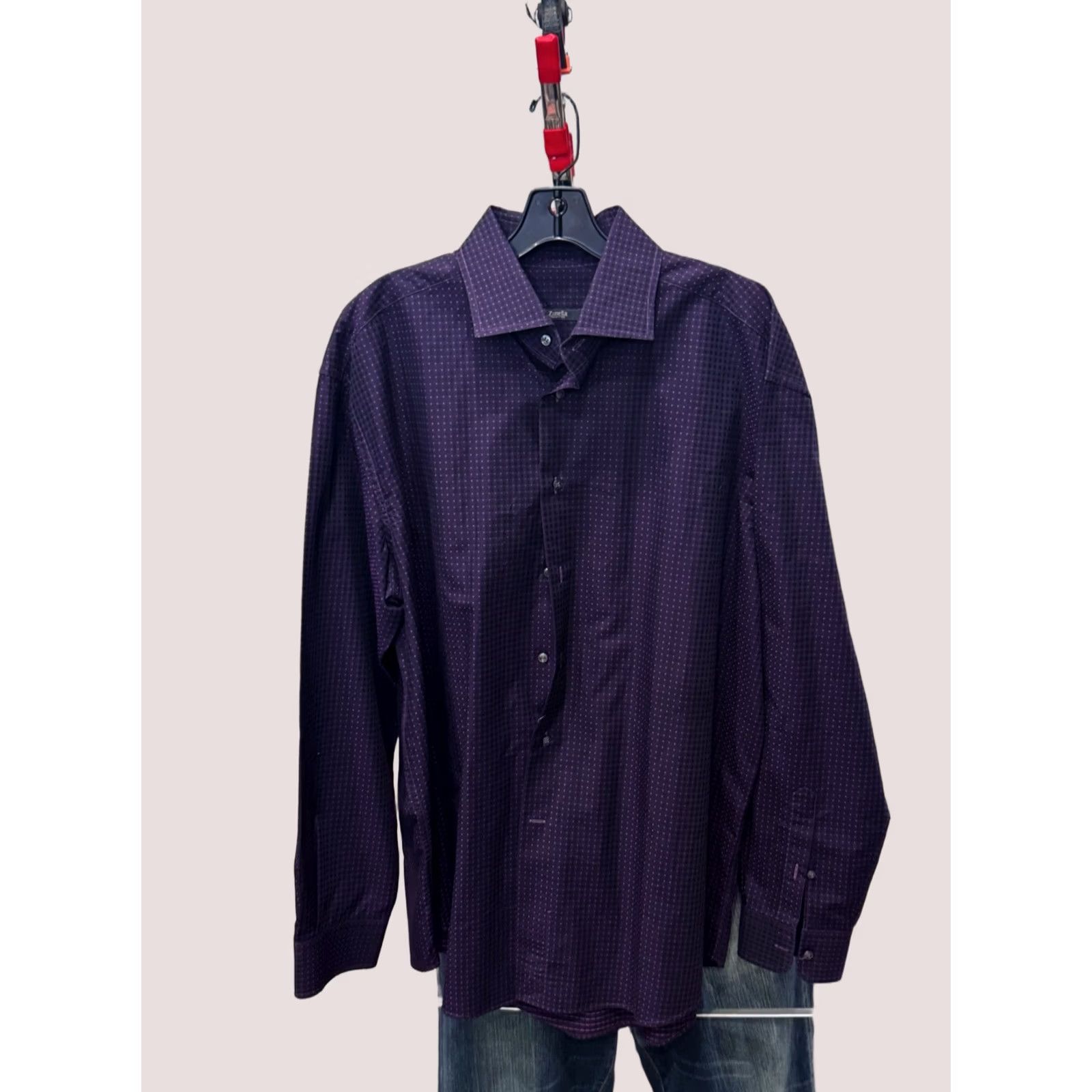 Zanella Zanella Italy Purple Dot LONG SLEEVE SHIRT 2XL XXL 18 x 36/37 Size US XXL / EU 58 / 5 - 1 Thumbnail