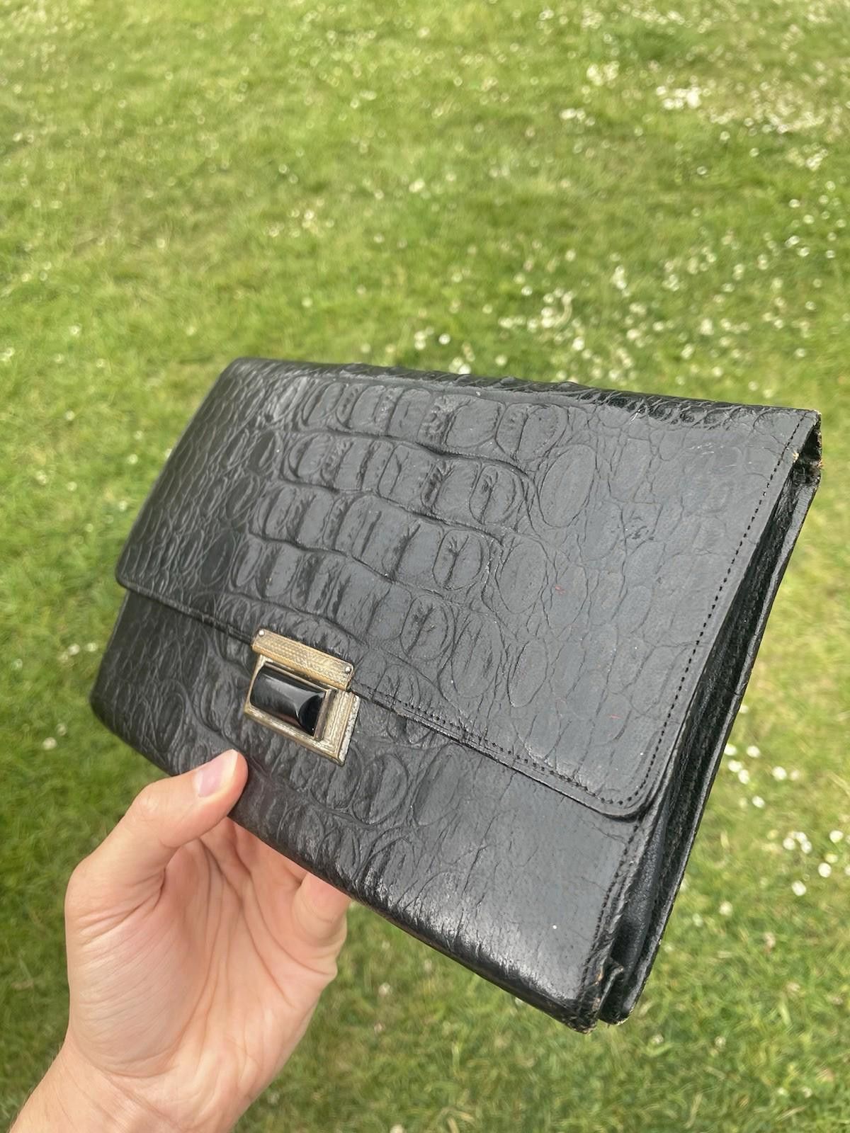 Designer Vintage 1940s Alligator Leather Clutch Bag Size ONE SIZE - 2 Thumbnail