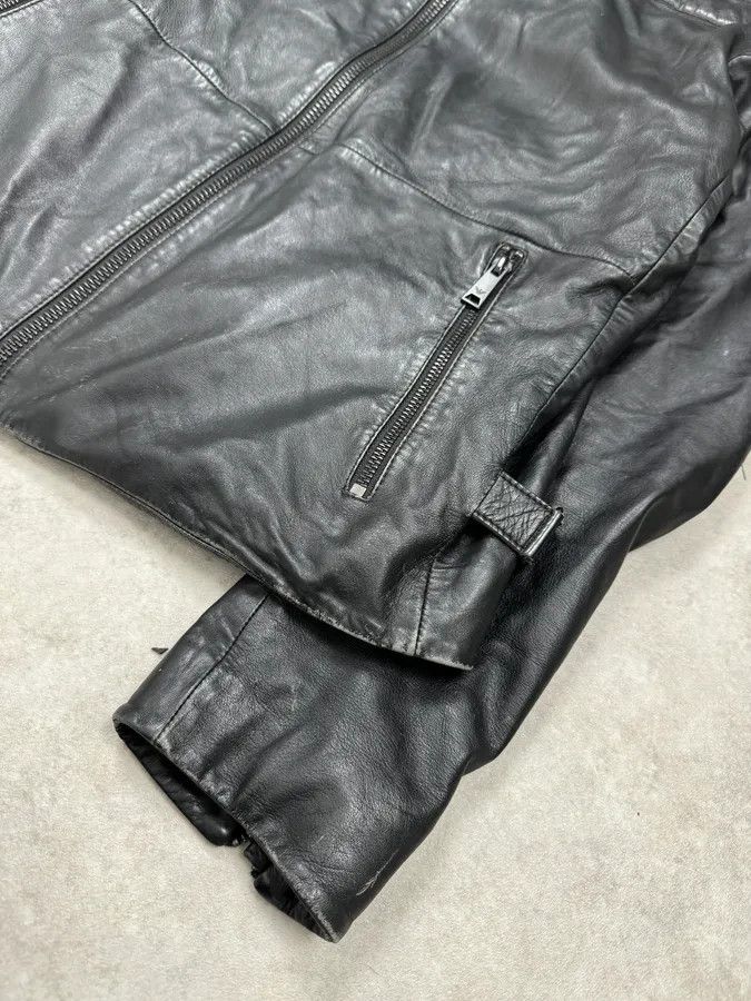 Emporio Armani AW2018 Emporio Armani Black Padded Biker Leather Jacket Size US M / EU 48-50 / 2 - 7 Thumbnail