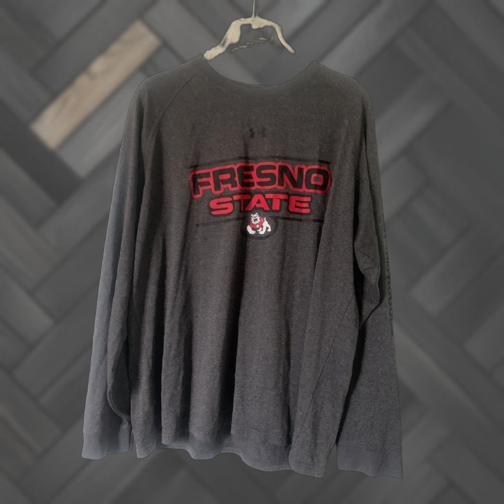 Under Armour Under Armour HeatGear Long Sleeve Shirt Gray XL Logo Athletic Men's Casual Shirt Size US XL / EU 56 / 4 - 1 Thumbnail