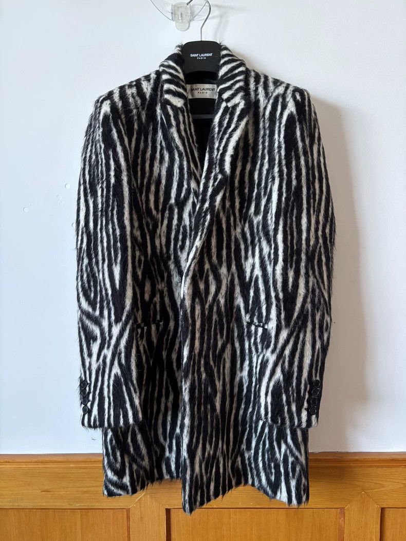 Saint Laurent Paris Saint Laurent Zebra Print Wool Coat Size US L / EU 52-54 / 3 - 1 Thumbnail