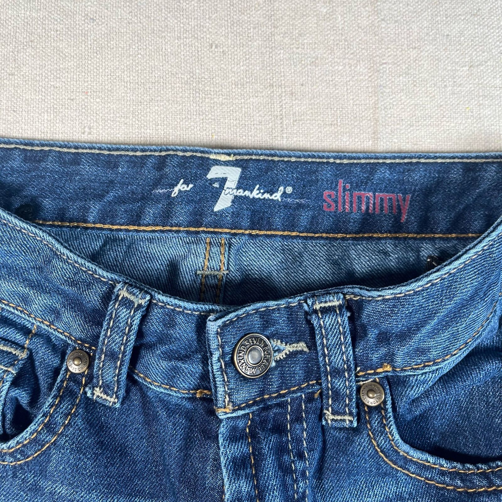 7 For All Mankind 7 For All Mankind Womens Slimmy Straight Denim Jeans Size 10 Size 32" / US 10 / IT 46 - 7 Thumbnail