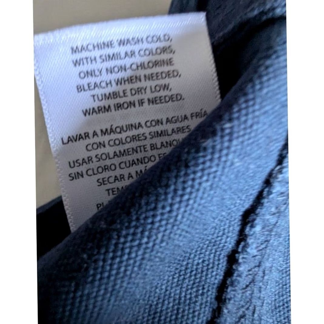 Vintage Navy Blue Classic Elements Petite Straight Leg Pants Womens 8P Cotton Blend Stretch Workwear Preppy Flat Front Dark Academia Bottoms Size 30" / US 8 / IT 44 - 5 Thumbnail