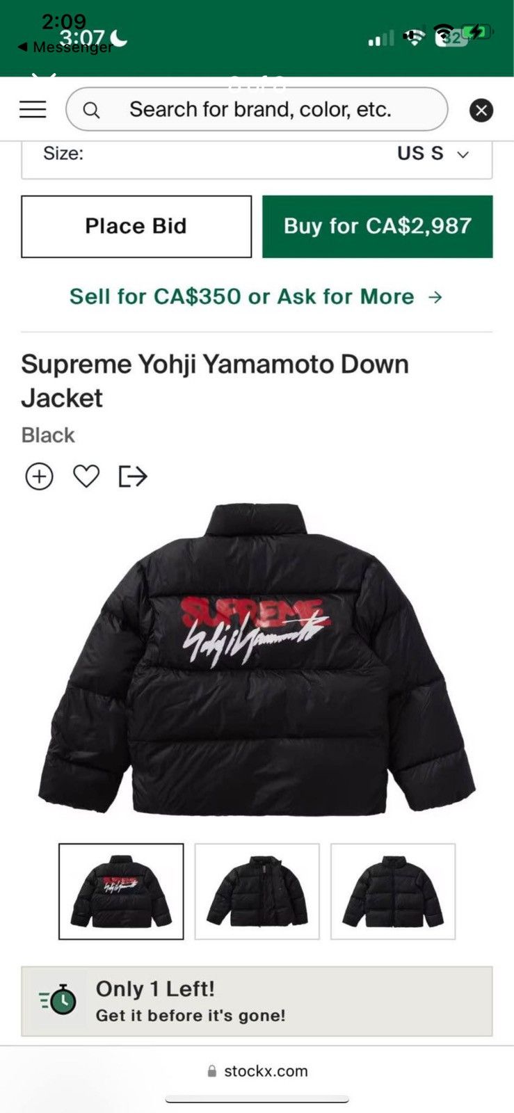 Supreme × Yohji Yamamoto SUPREME x Yohji Yamamoto Puffer Coat Size US S / EU 44-46 / 1 - 8 Thumbnail