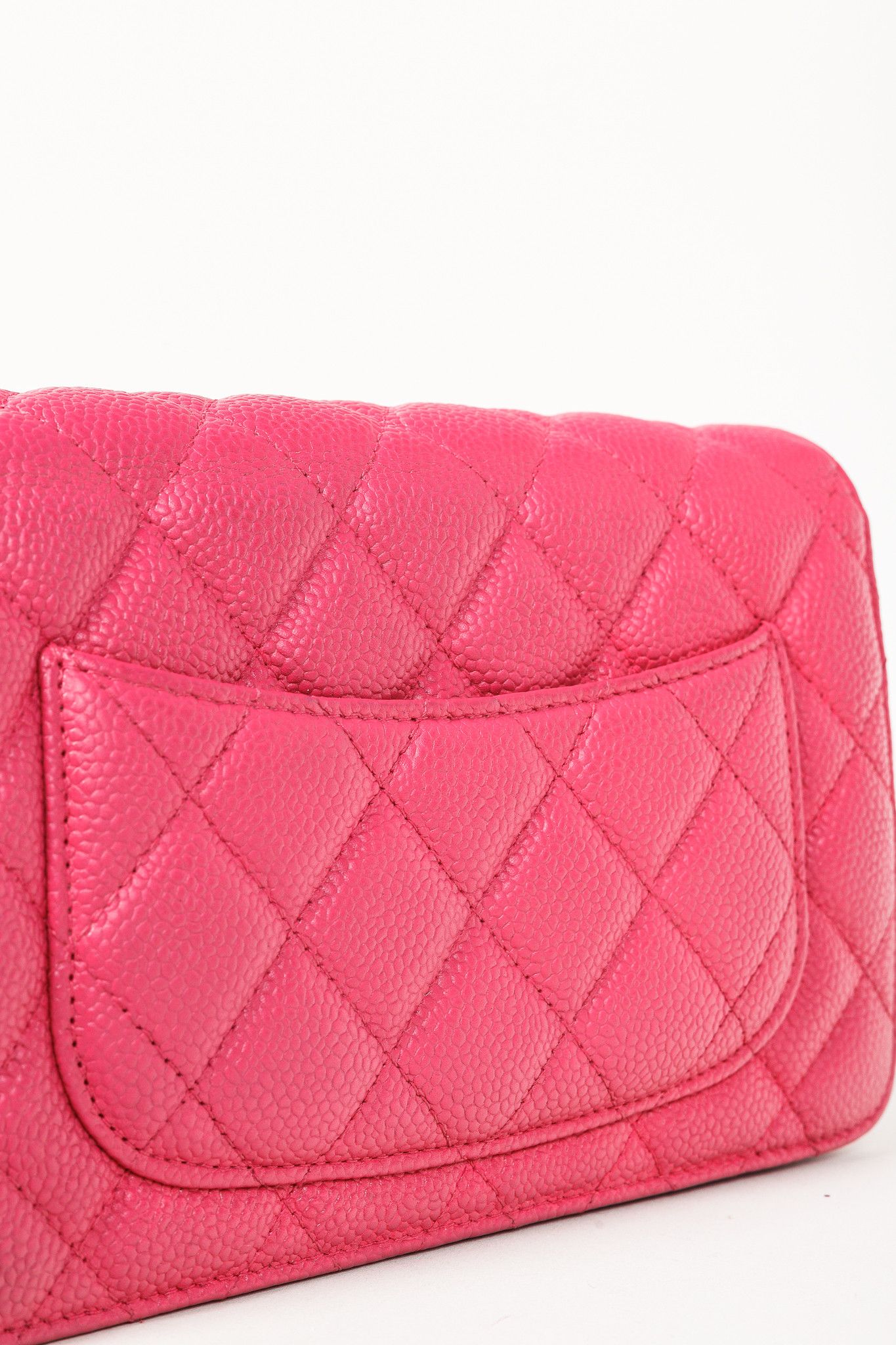 Chanel Chanel Silver Strap Pink Magenta Caviar Wallet-on-Chain Size ONE SIZE - 8 Thumbnail