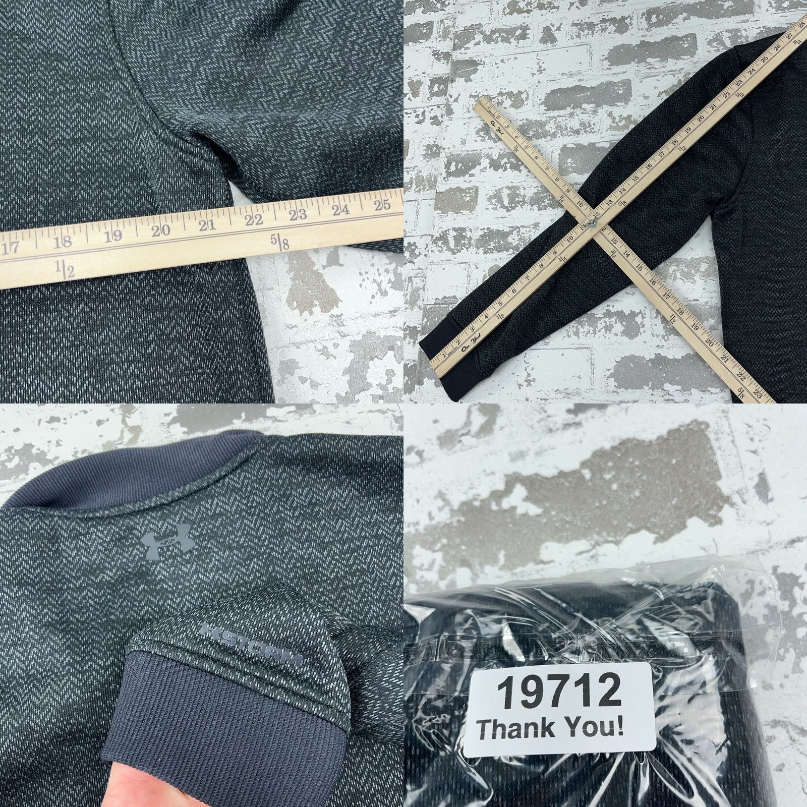 Under Armour Under Armour Sweatshirt Large Black Herringbone Quarter Zip Pullover Sweater Men Size US L / EU 52-54 / 3 - 9 Thumbnail
