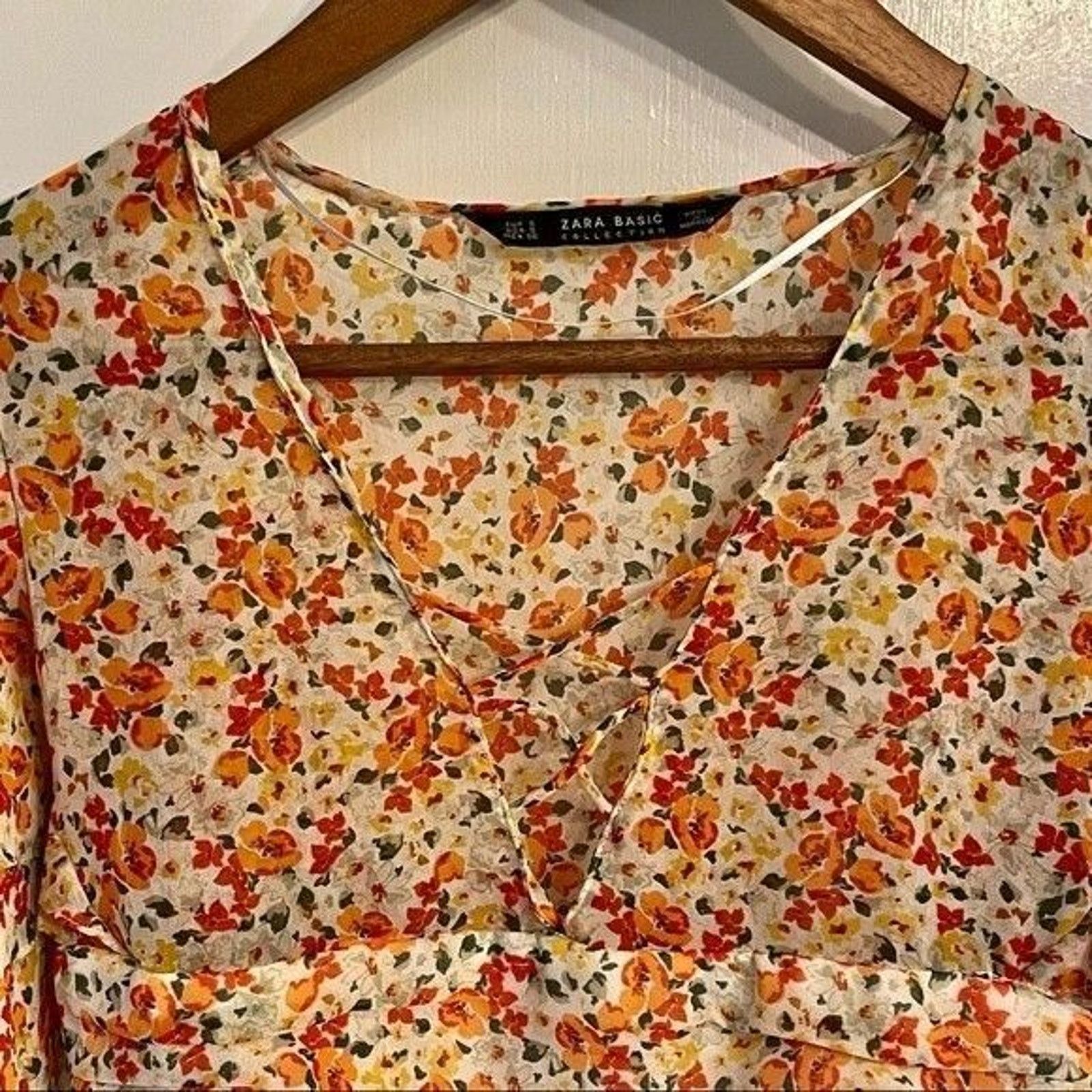 Zara Zara Shirt Women's Small Ditsy Floral Blouse Cottagecore Size S / US 4 / IT 40 - 12 Thumbnail