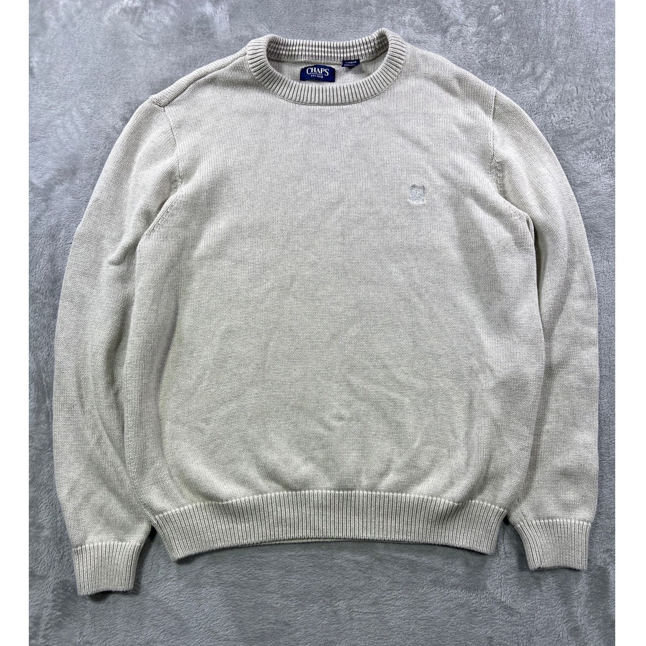 Chaps Streetstyle XL Light Gray Heavy Cotton Crewneck Sweater Size US XL / EU 56 / 4 - 2 Thumbnail