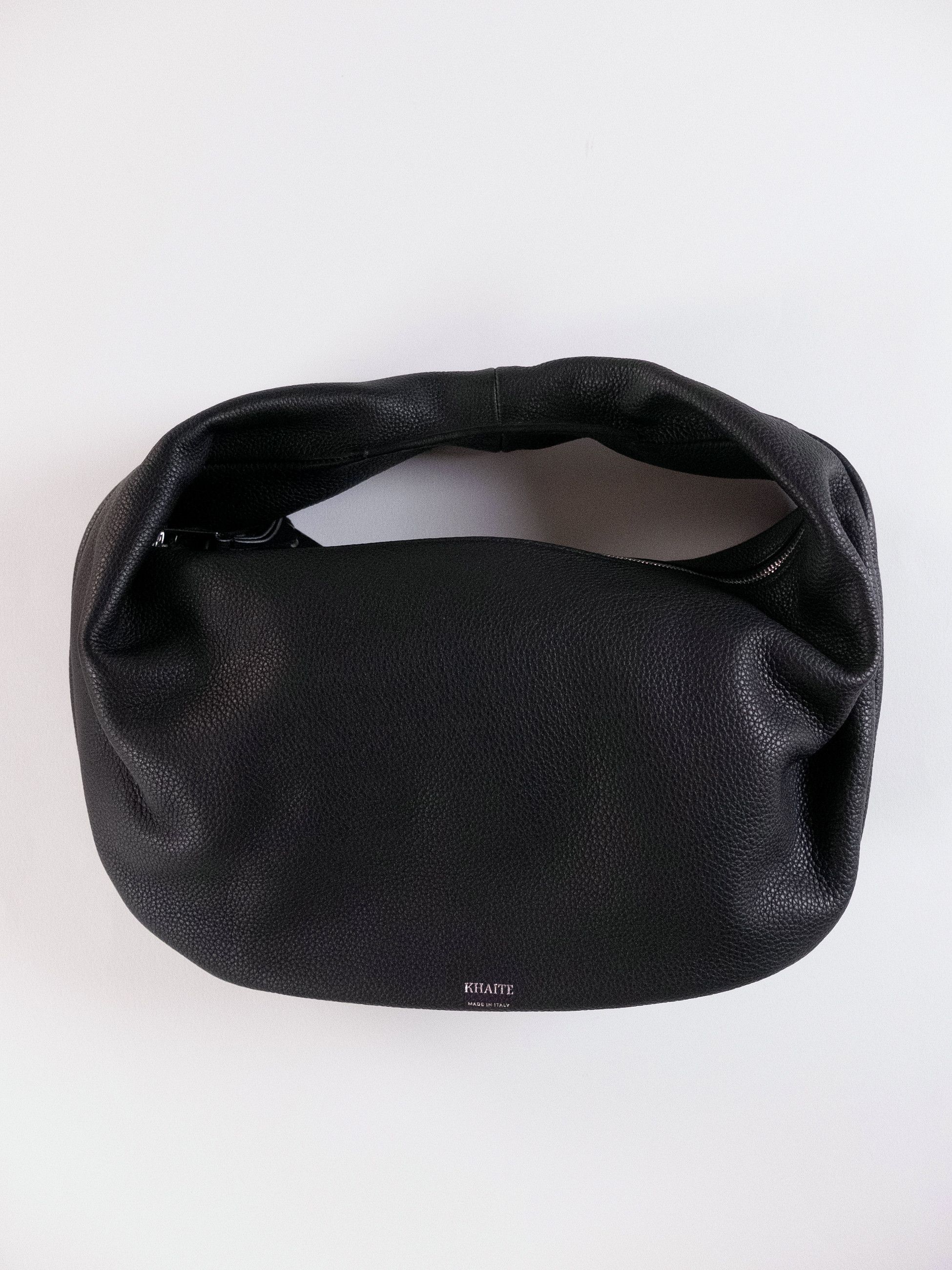 KHAITE KHAITE Olivia medium black grained leather hobo bag Size ONE SIZE - 5 Thumbnail