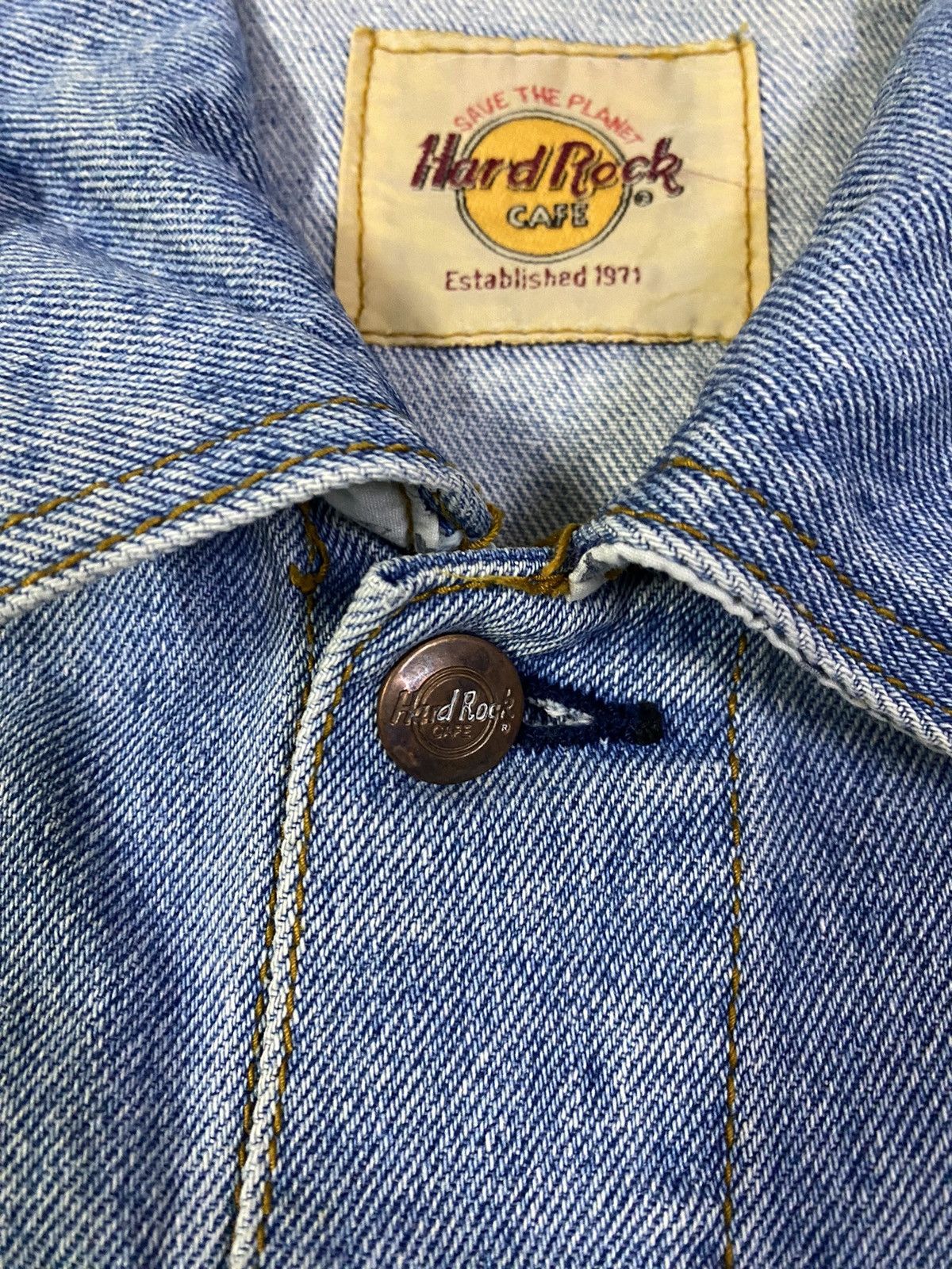 Hard Rock Cafe Vintage Hard Rock Cafe Atlanta Save The Planet Denim Jacket Size US L / EU 52-54 / 3 - 18 Thumbnail