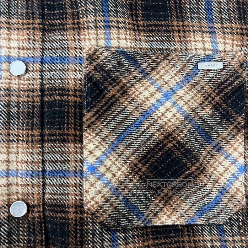 Amiri Amiri Hem destruction splashed ink plaid long-sleeve shirt Size US L / EU 52-54 / 3 - 4 Thumbnail