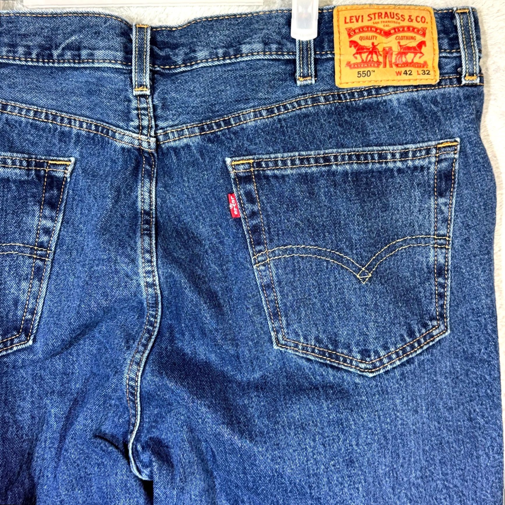 Levi's Levi’s 550 Mens Jeans 42x32 Blue Denim Relaxed Fit Mid Rise Straight Leg Size US 42 / EU 58 - 7 Thumbnail