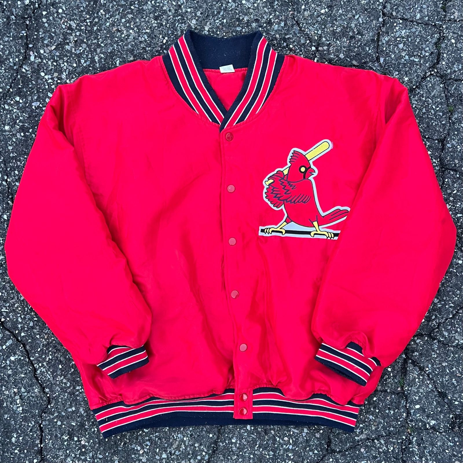 Vintage red St. Louis cardinals mlb red satin bomber jacket