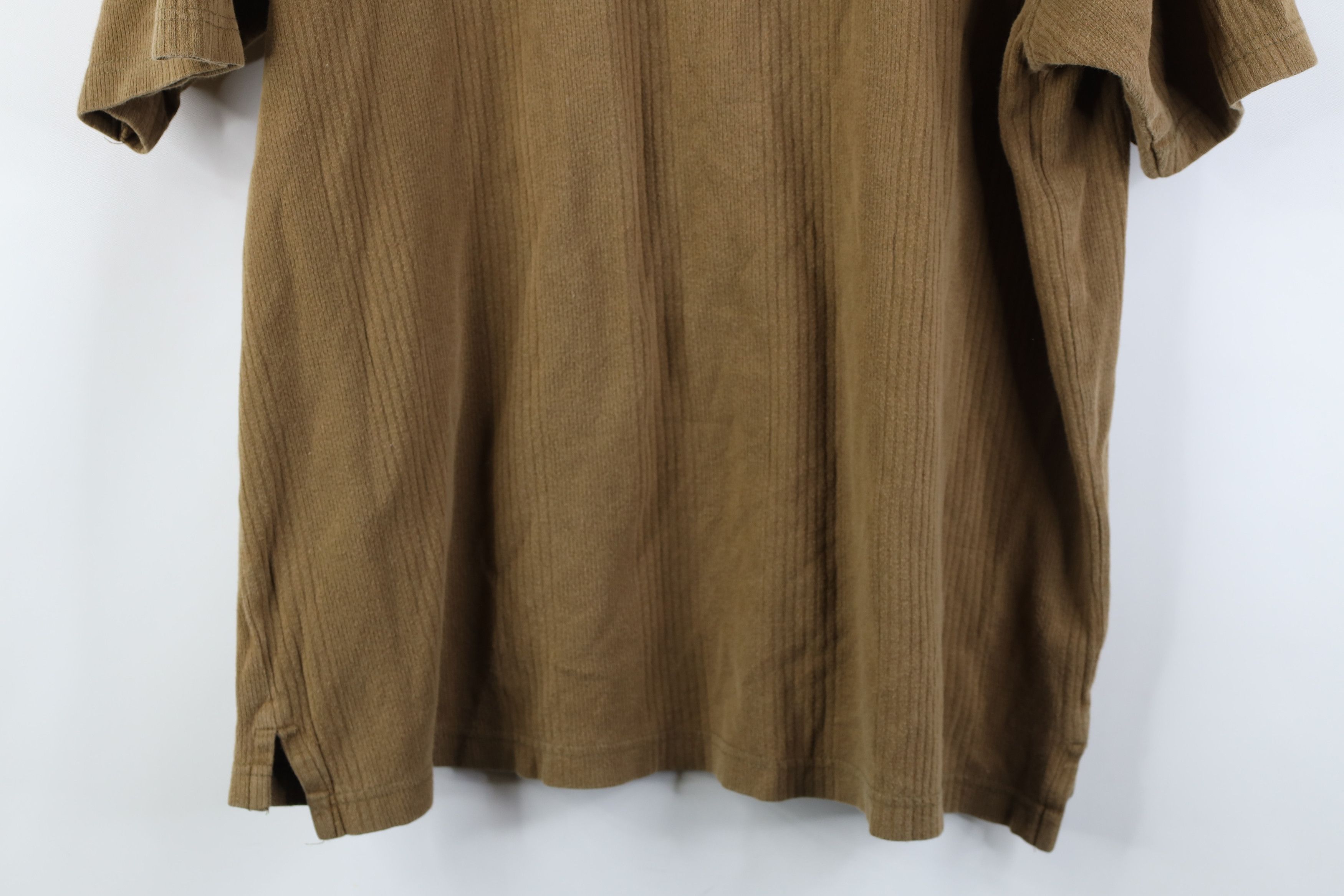 Vintage Vintage 90s Streetwear Striped Ribbed Knit T-Shirt Breen Size US M / EU 48-50 / 2 - 12 Thumbnail