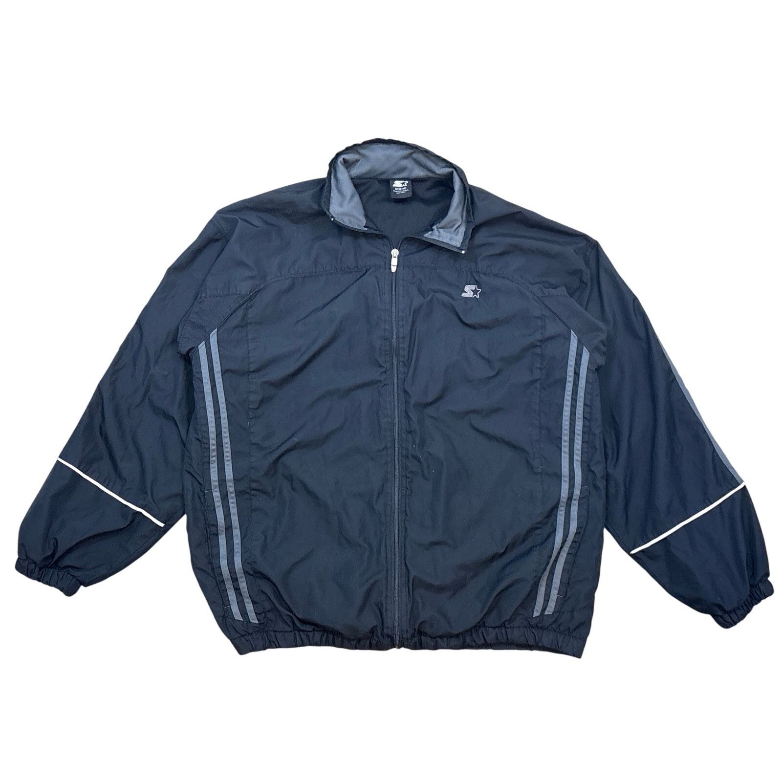 Starter Starter Track Jacket Mens Medium Black Full Zip Windbreaker Size US M / EU 48-50 / 2 - 1 Thumbnail