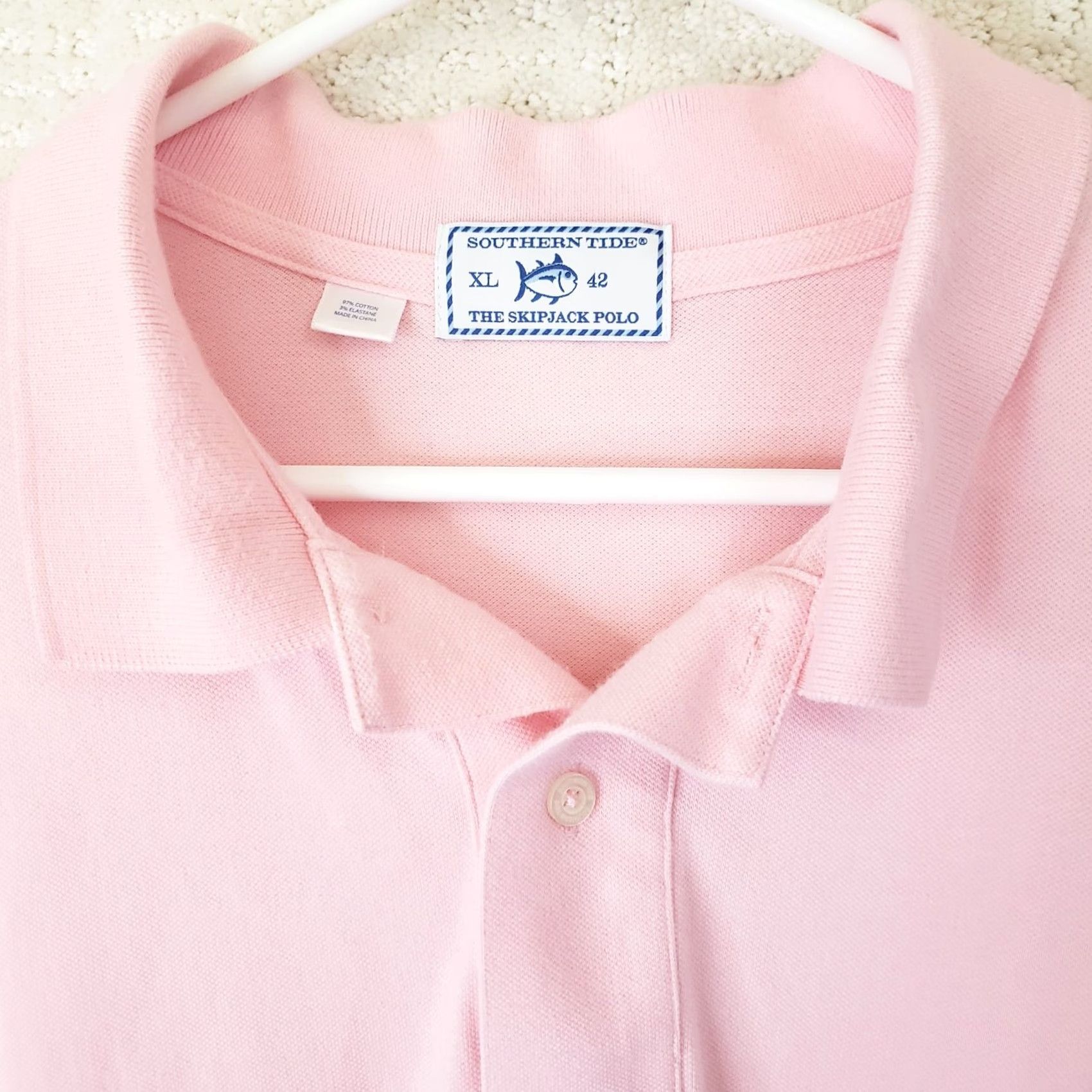 Southern Tide Southern Tide Skipjack Polo Shirt Men XL Pink Short Sleeve Polo Shirt Size US XL / EU 56 / 4 - 5 Thumbnail