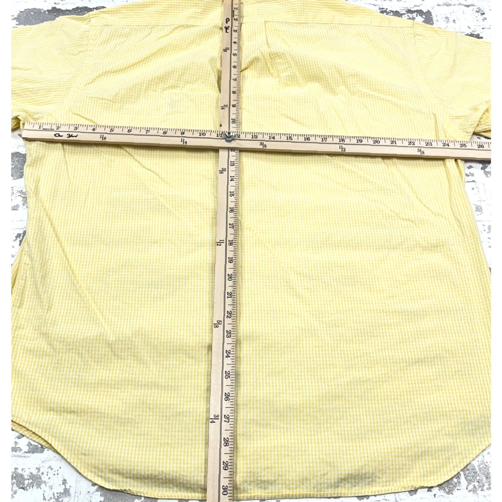 Ralph Lauren Ralph Lauren Shirt Men Large Yellow Check Button Up Blue Pony Blake Dress Poplin Size 42R - 6 Thumbnail