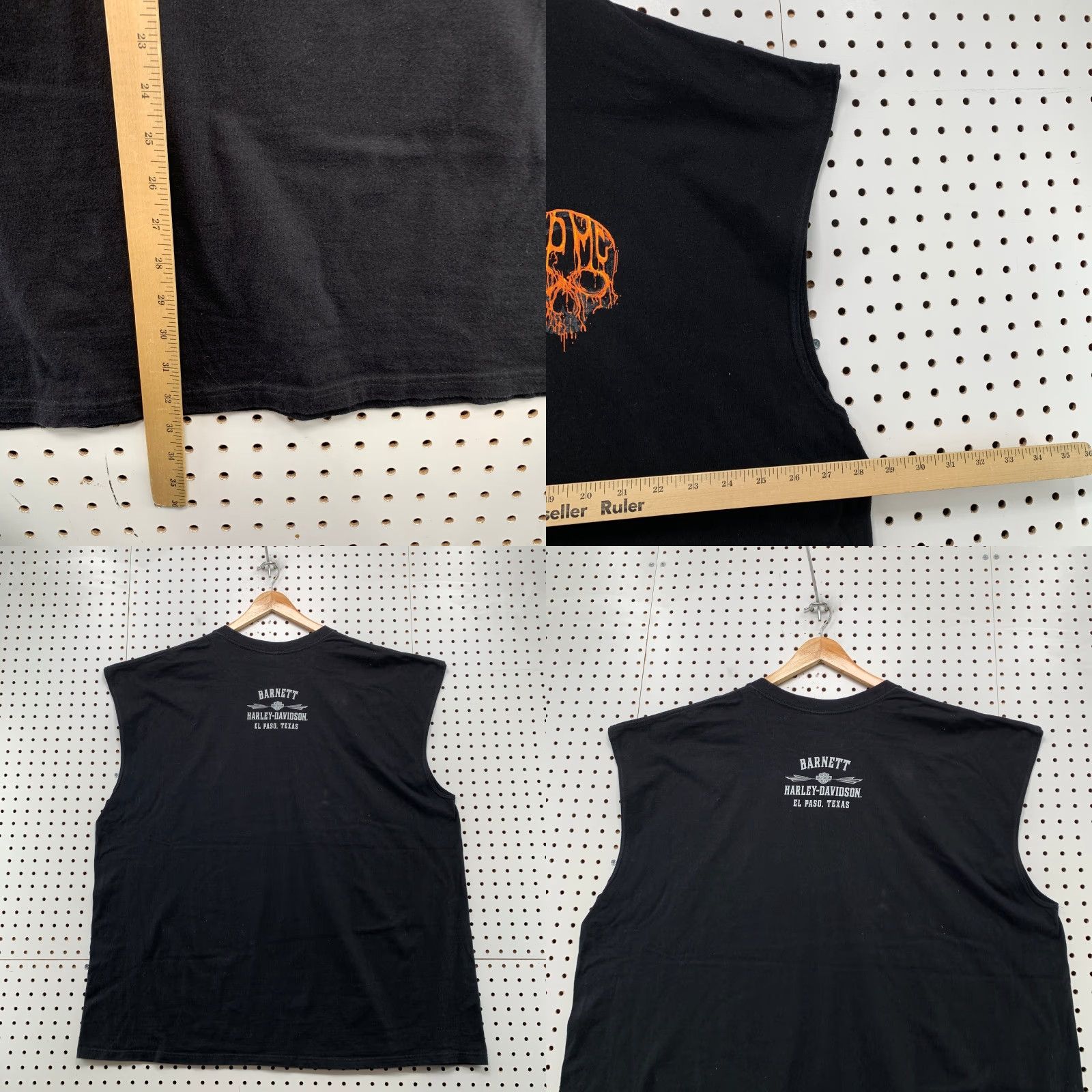 Harley Davidson Harley-Davidson Sleeveless Shirt Mens 4XL Black Skull Flame Motorcycle Tee Size US XXL / EU 58 / 5 - 8 Thumbnail