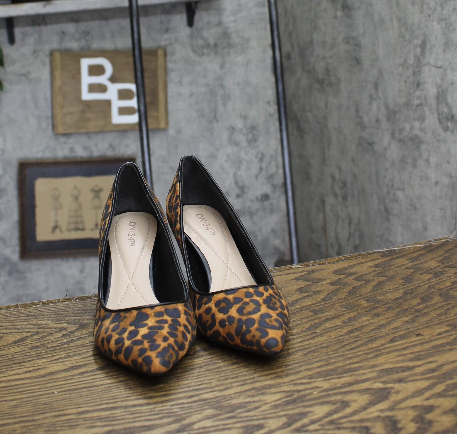 Other Nwt On 34th Pointed-toe Slip On Pumps Leopard Microsuede 7m Size US 7 / IT 37 - 3 Thumbnail