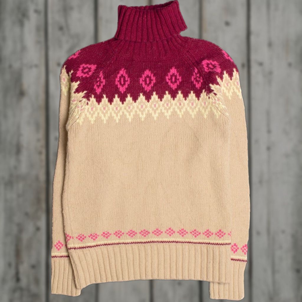 Vintage VINTAGE Joe Fair Isle Sweater Medium Brown Purple Cream Wool Knit Mens Size M / US 6-8 / IT 42-44 - 1 Thumbnail