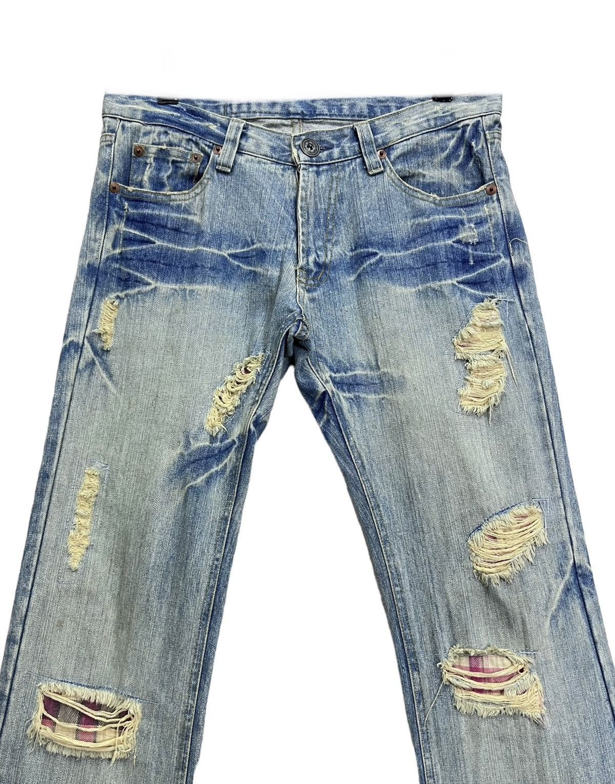 I Love NY 90’s “I❤️NEW YORK “ Mudwash Clawmark Ripped Flare Jeans Size US 31 - 3 Thumbnail