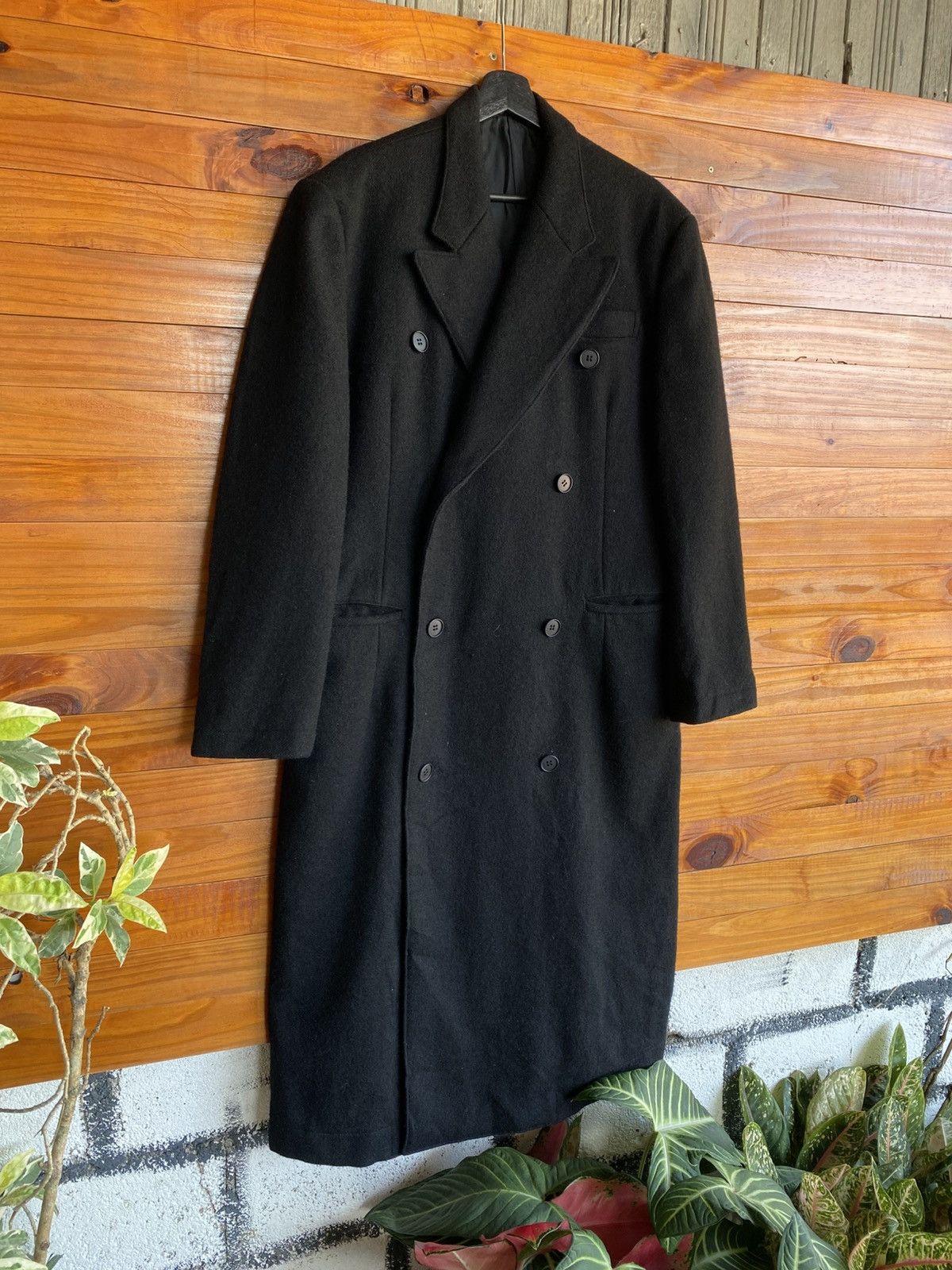 Y's Y’s Yohji Yamamoto Black Double-Breasted Wool Long Coat Size US L / EU 52-54 / 3 - 5 Thumbnail