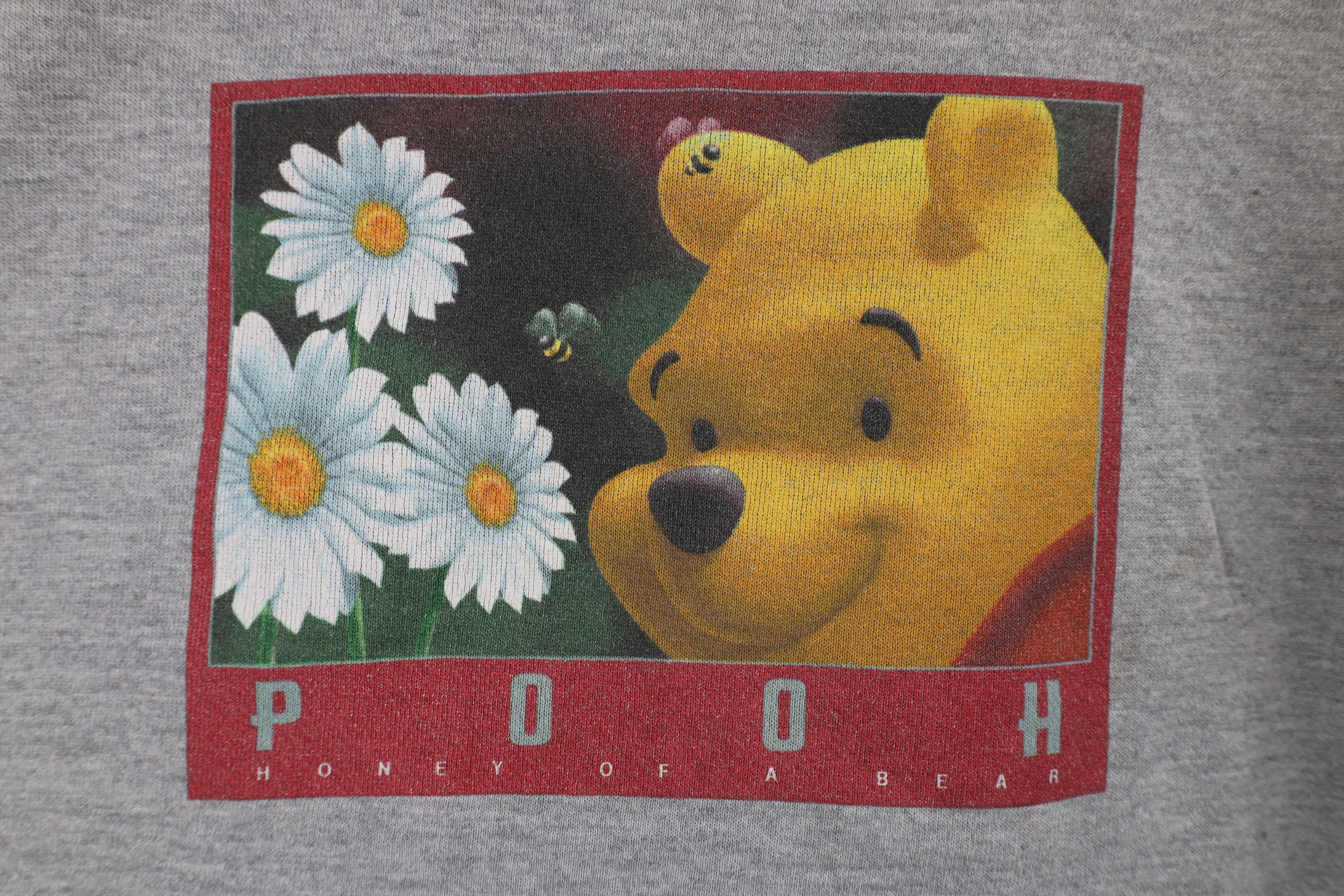 Disney × Vintage Vintage 90s Disney Winnie the Pooh Box Logo Sweatshirt Gray Size 3XL / US 20-22 - 4 Thumbnail