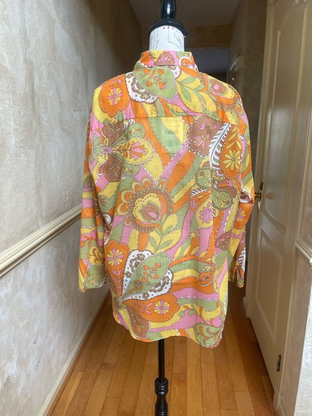 Zara ZARA XXL Retro 70s Psychedelic Floral Paisley Cotton Shirt Size XXL / US 16-18 / IT 52-54 - 3 Thumbnail