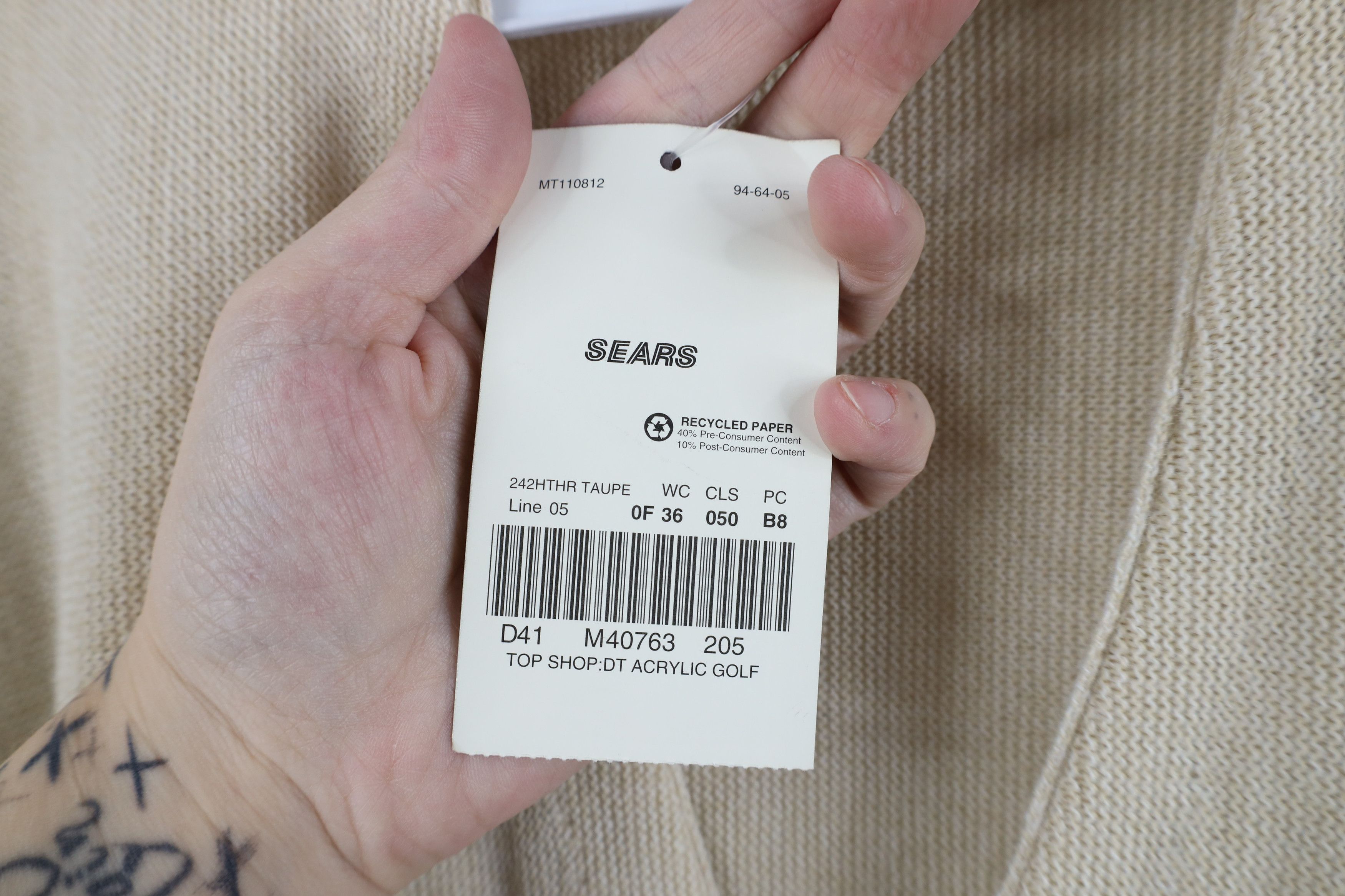 Vintage Deadstock Vintage 90s Streetwear Cardigan Sweater Beige USA Size US L / EU 52-54 / 3 - 8 Thumbnail