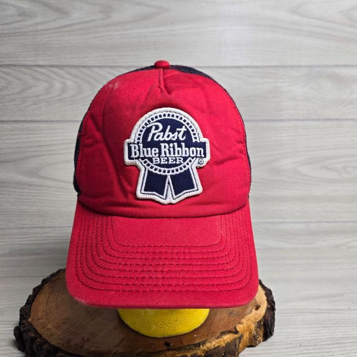 Vintage Pabst Blue Ribbon PBR Truckers Hat Cap Red Mesh Snapback | Grailed