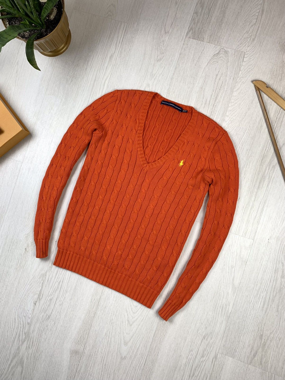 Ralph Lauren Polo Ralph Lauren Womens Cable Knit V-Neck Sweater Size XS Size XS / US 0-2 / IT 36-38 - 2 Thumbnail