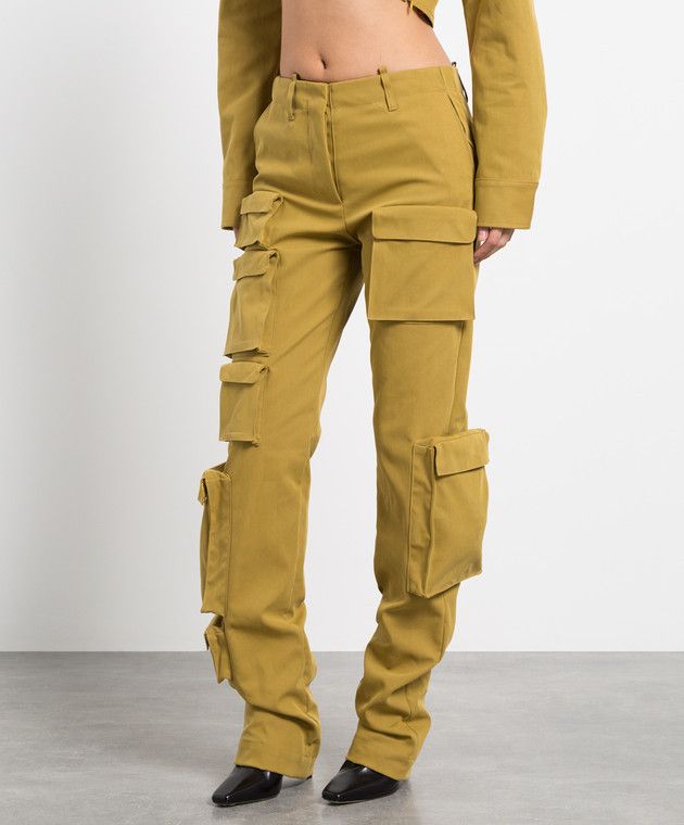 Off-White o1y1225 Cargo Pant in Khaki Size 27" / US 4 / IT 40 - 2 Thumbnail