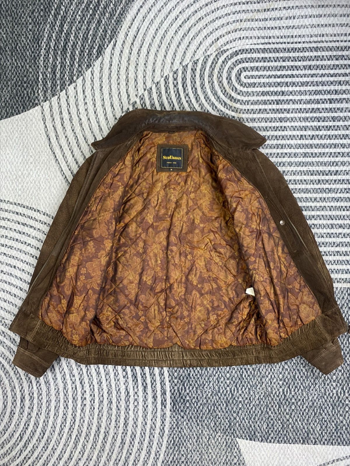 Japanese Brand Vtg Suburban Brown Suede Leather Bomber Jacket Size US M / EU 48-50 / 2 - 5 Thumbnail