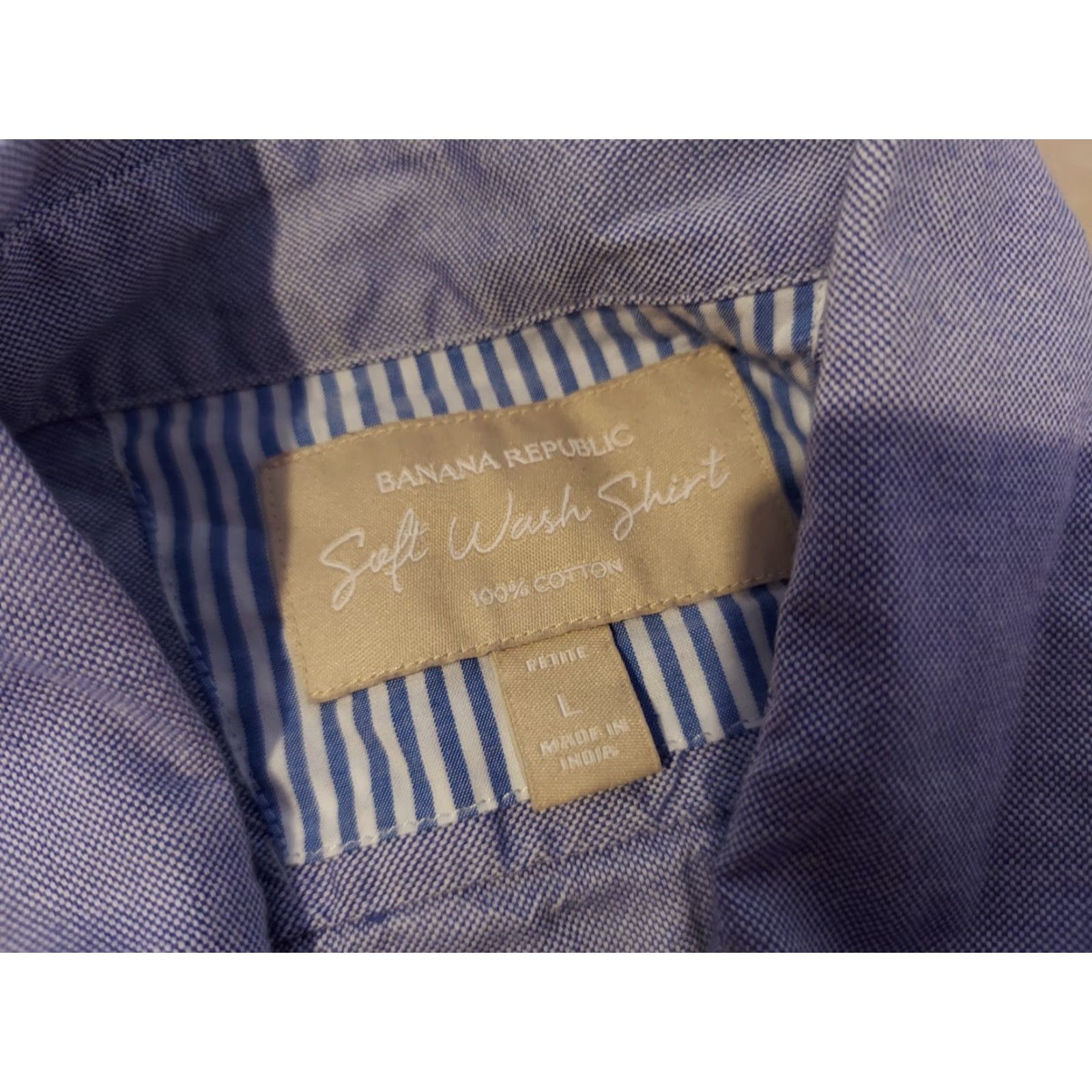 Banana Republic Womens Banana Republic Dress Shirt L Large Blue Button Cotton Blouse Size L / US 10 / IT 46 - 4 Thumbnail