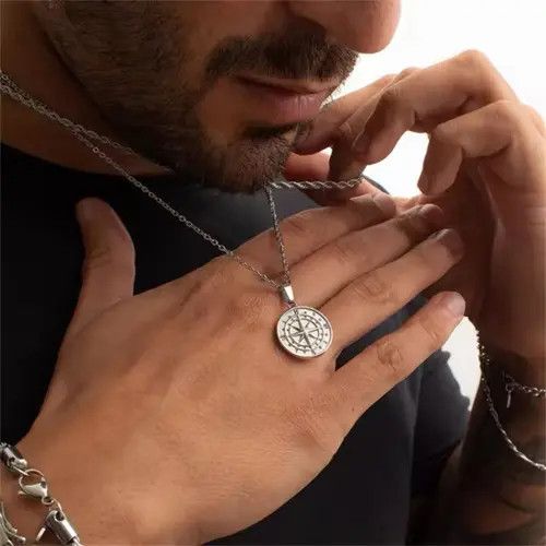 Jewelry Necklace Pendant Stainless Steel Cuban Chain Casual Retro Size ONE SIZE - 5 Thumbnail