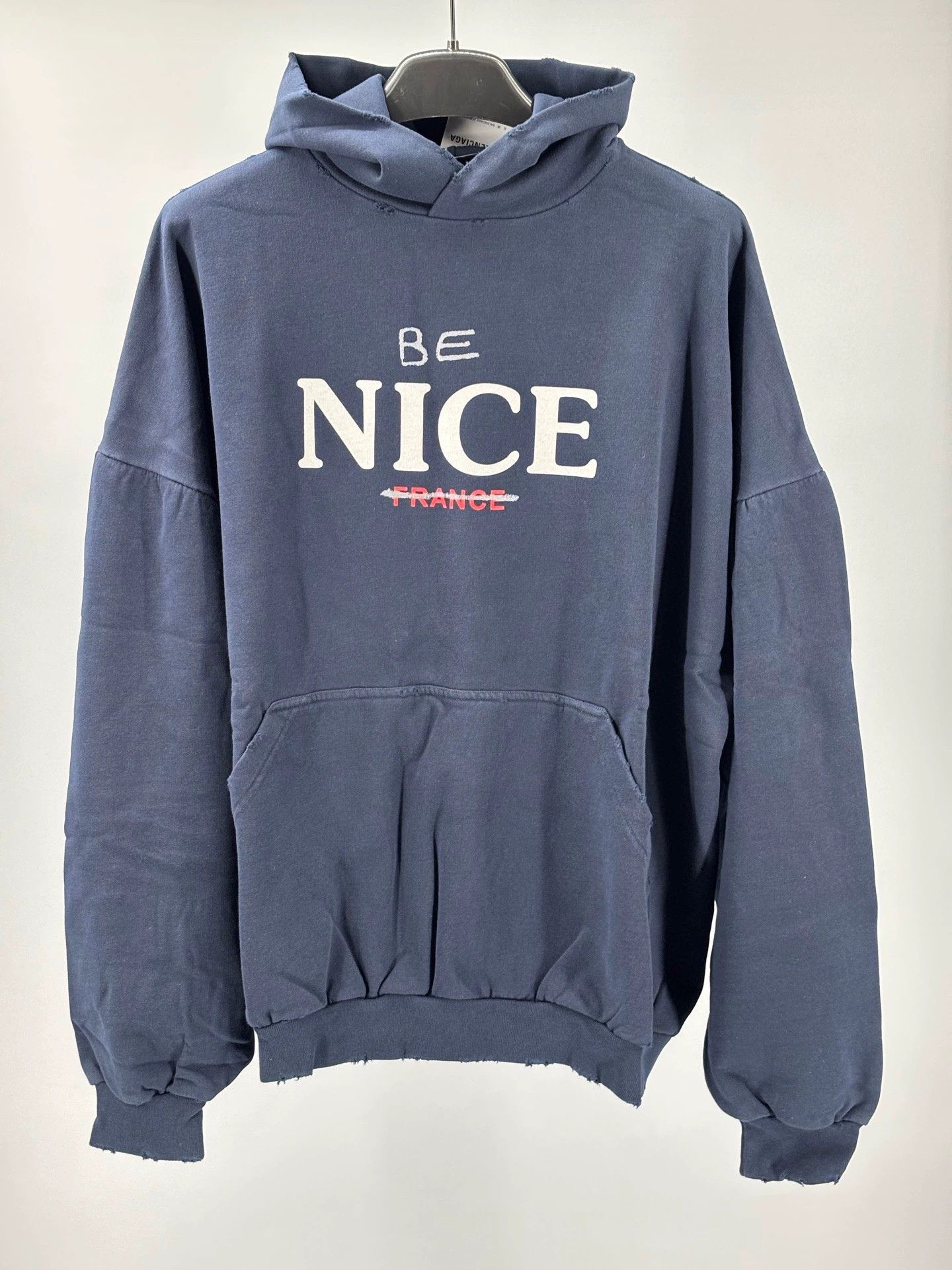 Balenciaga balenciaga blue hooded sweatshirt for men and women Size US L / EU 52-54 / 3 - 1 Thumbnail