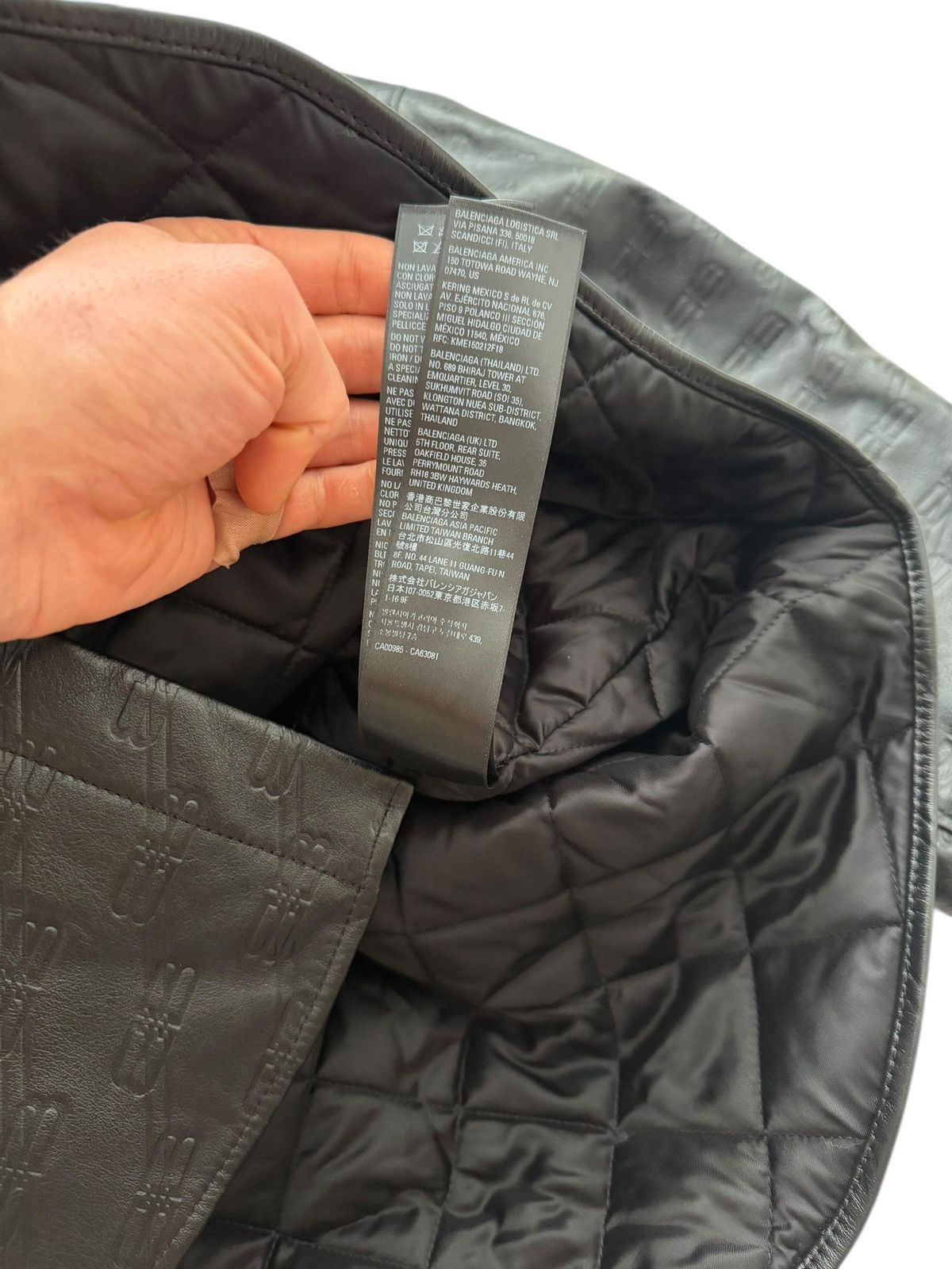 Balenciaga $6,900 Leather Debossed Logo Over Shirt Size US M / EU 48-50 / 2 - 9 Thumbnail