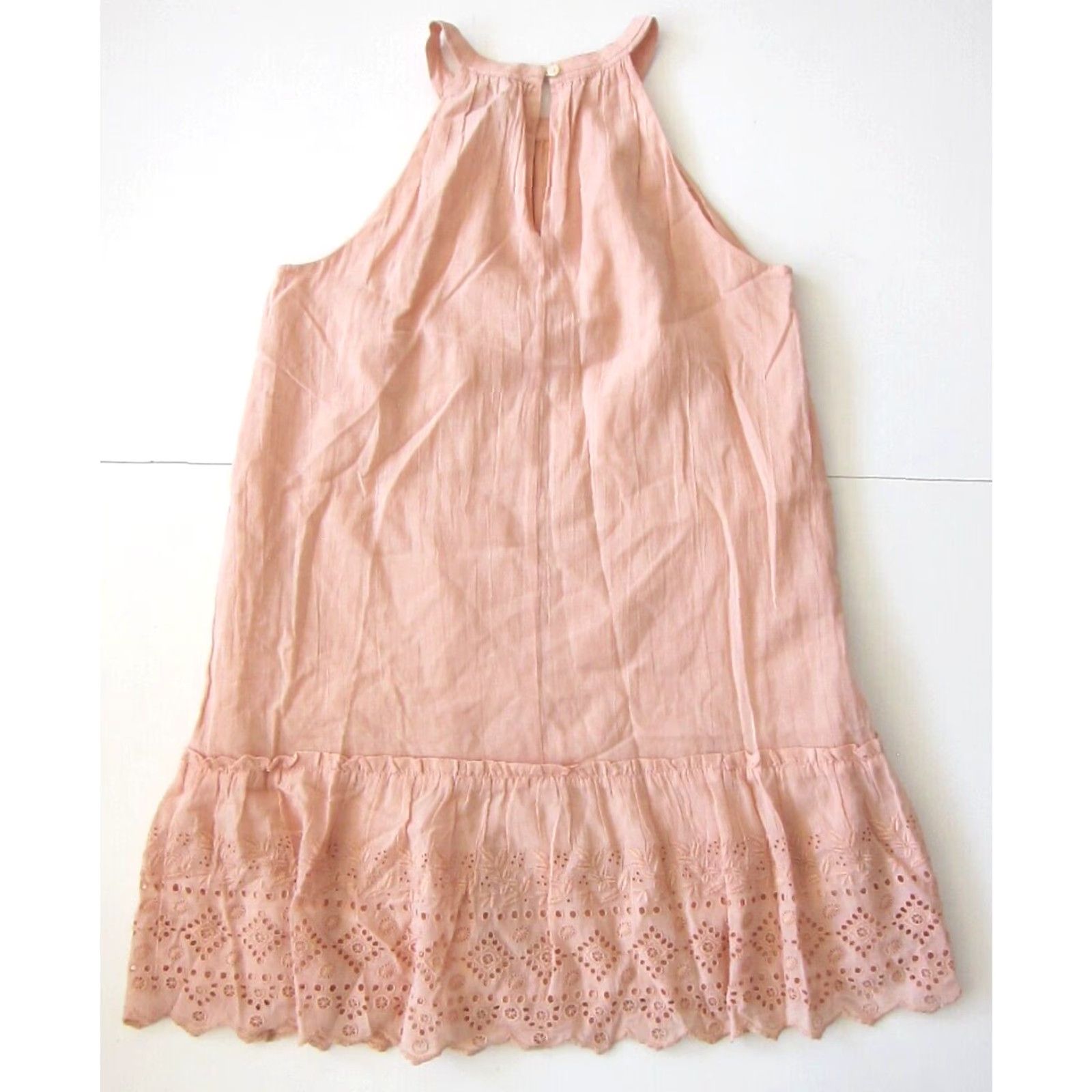 Loft Ann Taylor Loft Cotton Pink Embroidered High Neck Tank Shift Tunic Dress XS Size XS / US 0-2 / IT 36-38 - 7 Thumbnail