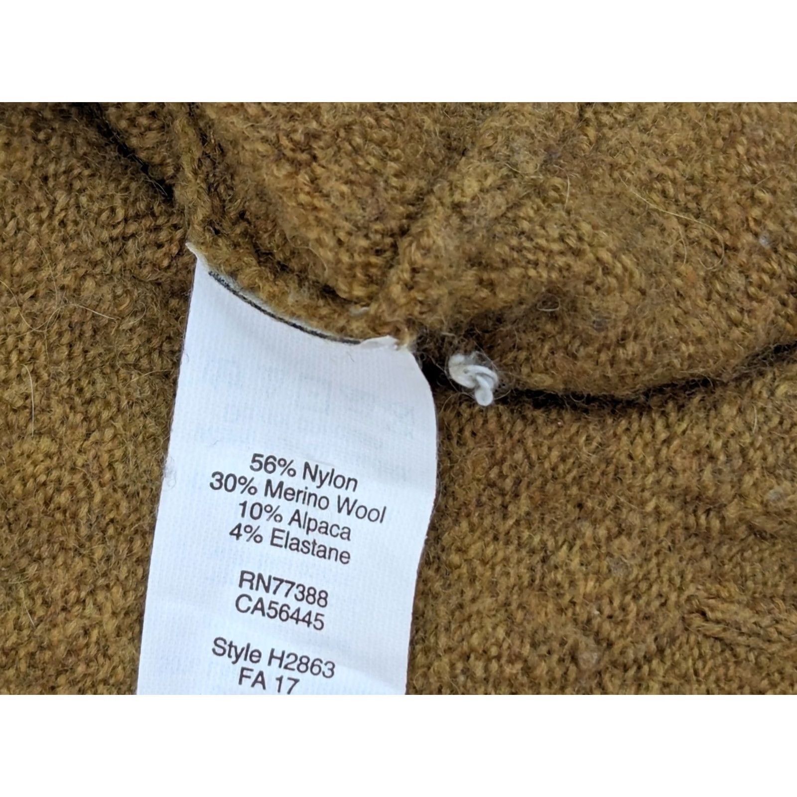 Madewell Madewell Sweater Women S Wool Blend Crew Neck Button Sleeve Golden Tan / Camel Brown Cable Knit Size S / US 4 / IT 40 - 5 Thumbnail