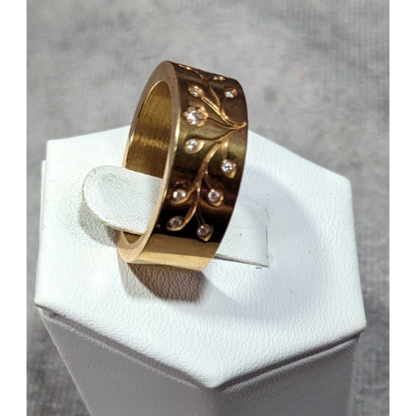 Other Whimsical Fairycore Steel Time Floral Ring Gold Plated Stain Size ONE SIZE - 8 Thumbnail