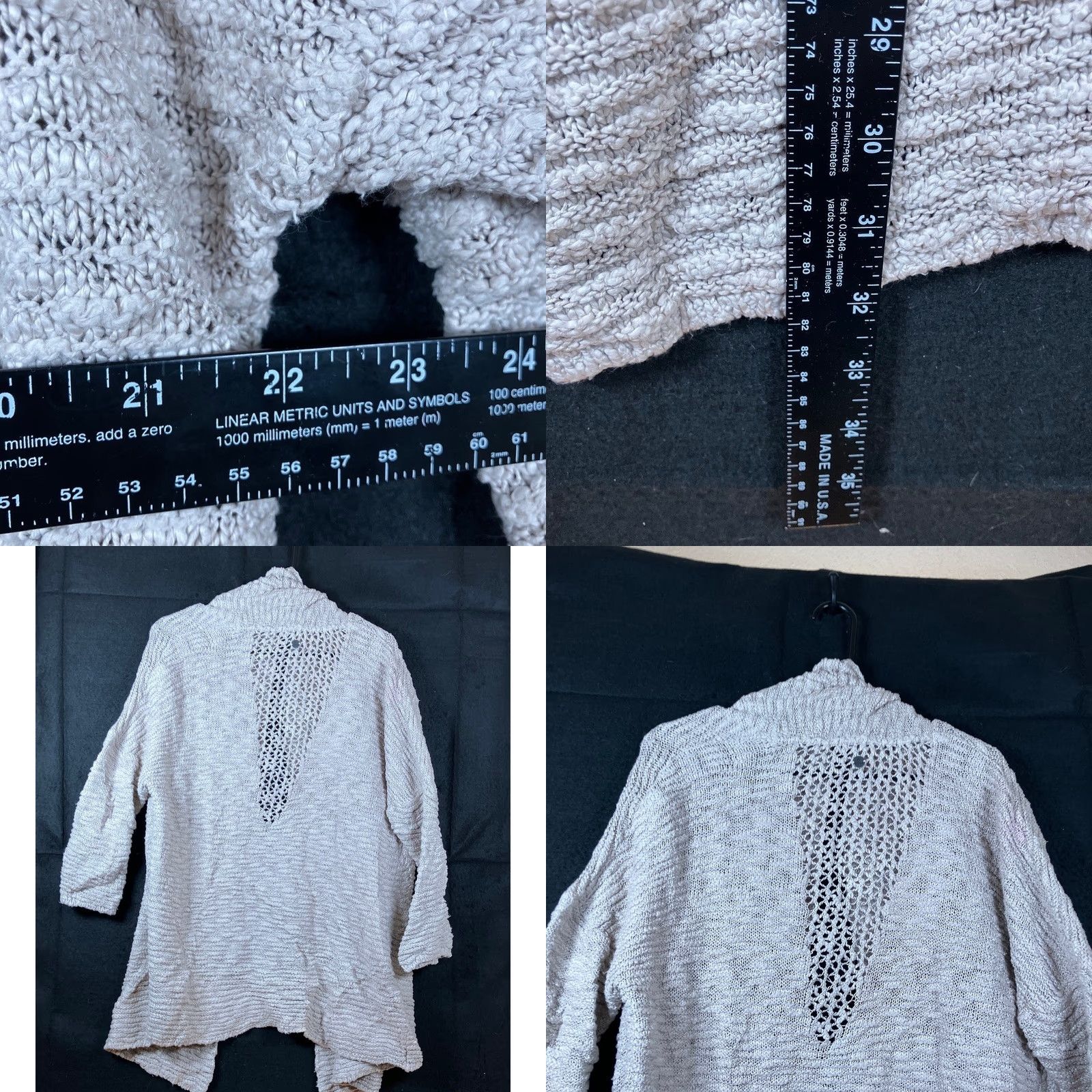 Prana prAna Womens Sweater Open-Knit Cardigan Tan 100% Cotton M/L Geometric Knit Casual Warmth Boho Vintage? Size M / US 6-8 / IT 42-44 - 8 Thumbnail