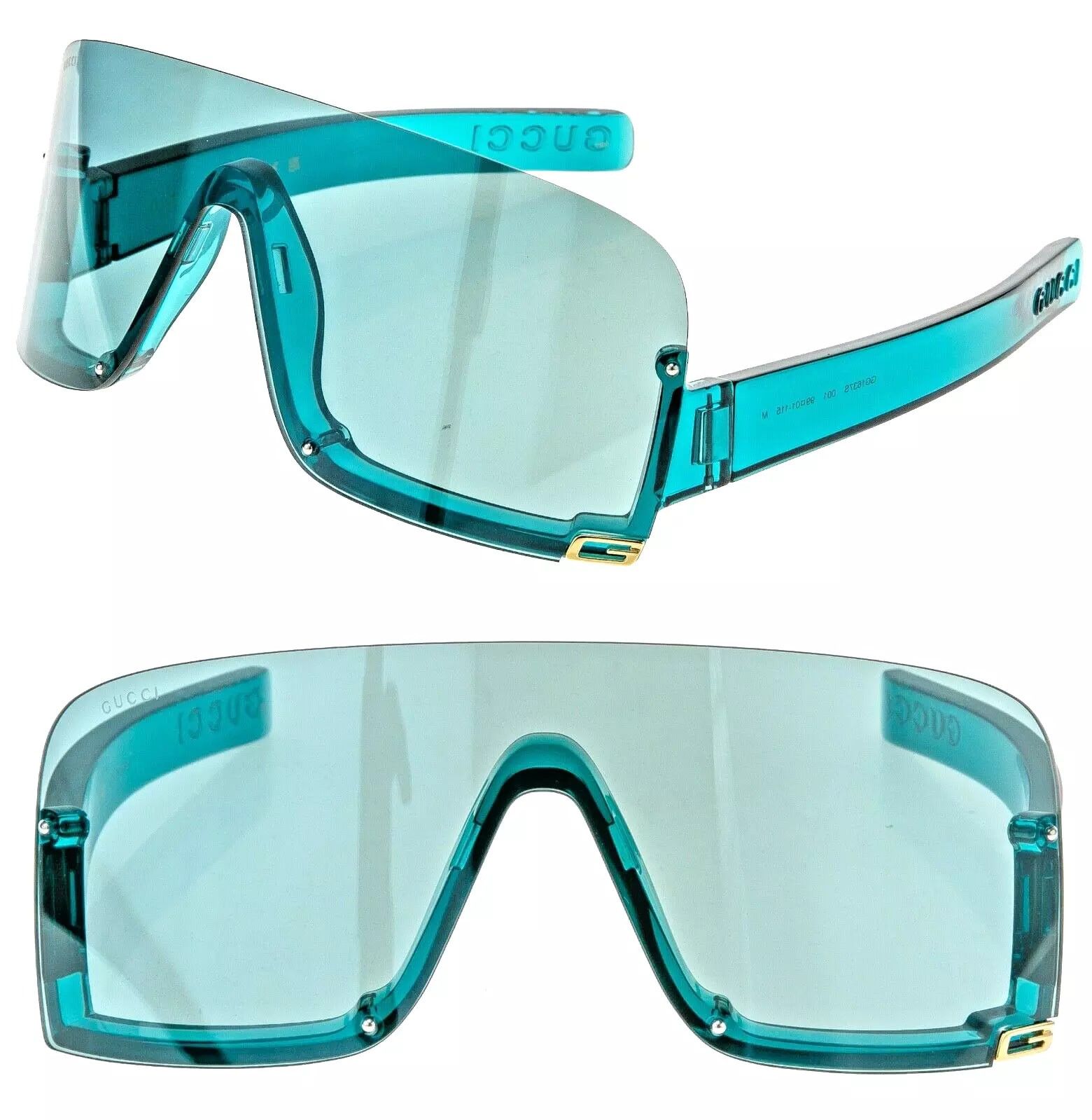 GUCCI LIDO 1637 Blue Green Sport Shield Mask Gg1637S 001